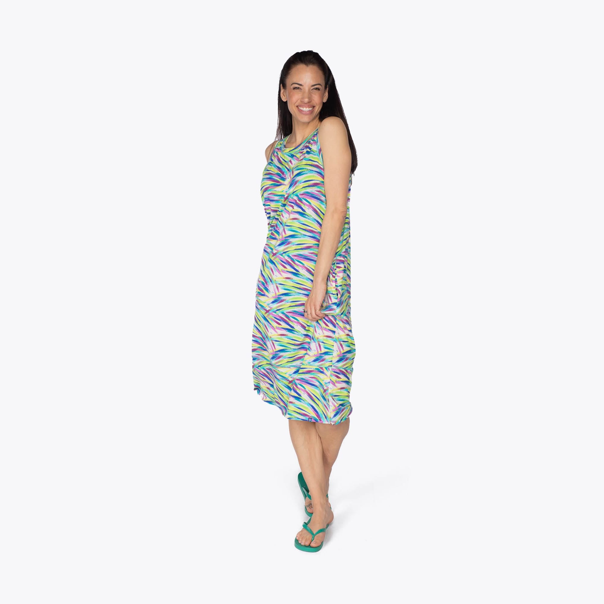 Hopscotch Sleeveless Dress - BRUSHSTROKES MULTI - Hopscotch_BrushstrokesMulti_S_01a
