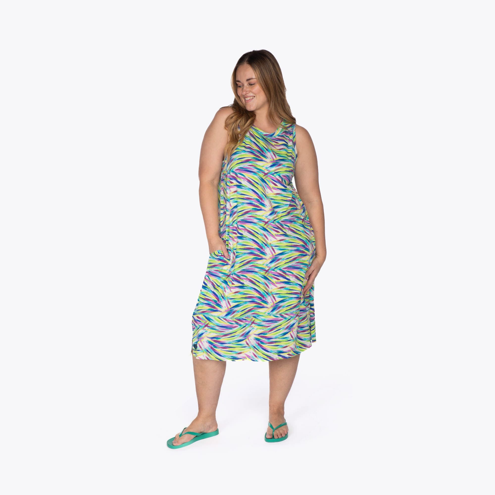 Hopscotch Sleeveless Dress - BRUSHSTROKES MULTI - Hopscotch_BrushstrokesMulti_XL_01