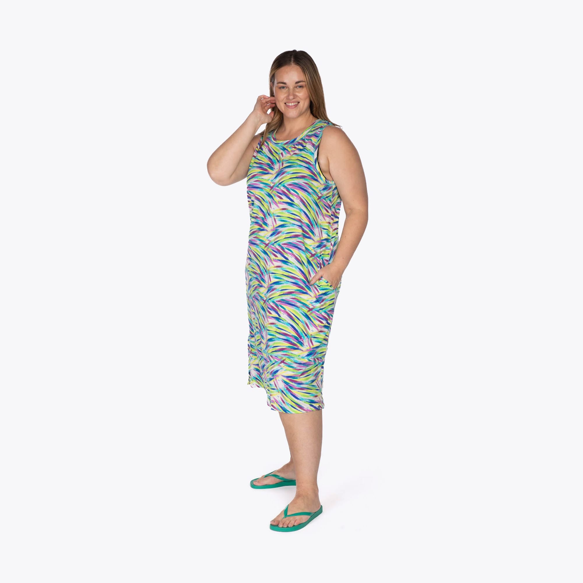 Hopscotch Sleeveless Dress - BRUSHSTROKES MULTI - Hopscotch_BrushstrokesMulti_XL_03