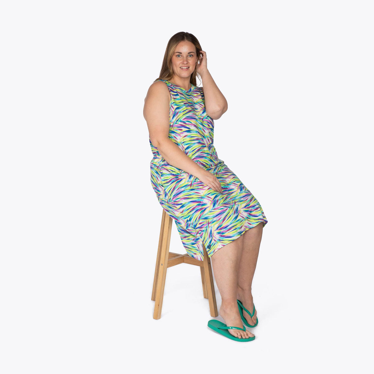 Hopscotch Sleeveless Dress - BRUSHSTROKES MULTI - Hopscotch_BrushstrokesMulti_XL_05