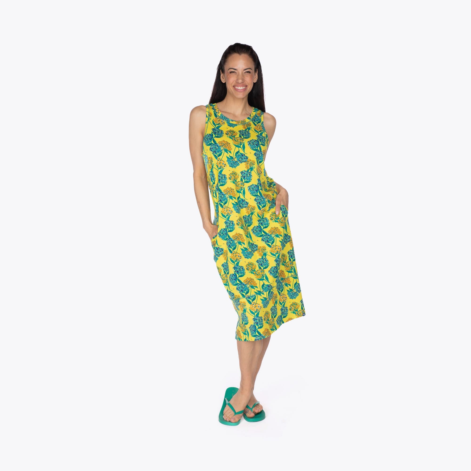 Hopscotch Sleeveless Dress - HYDRANGEA YELLOW - Hopscotch_HydrangeaYellow_S_01