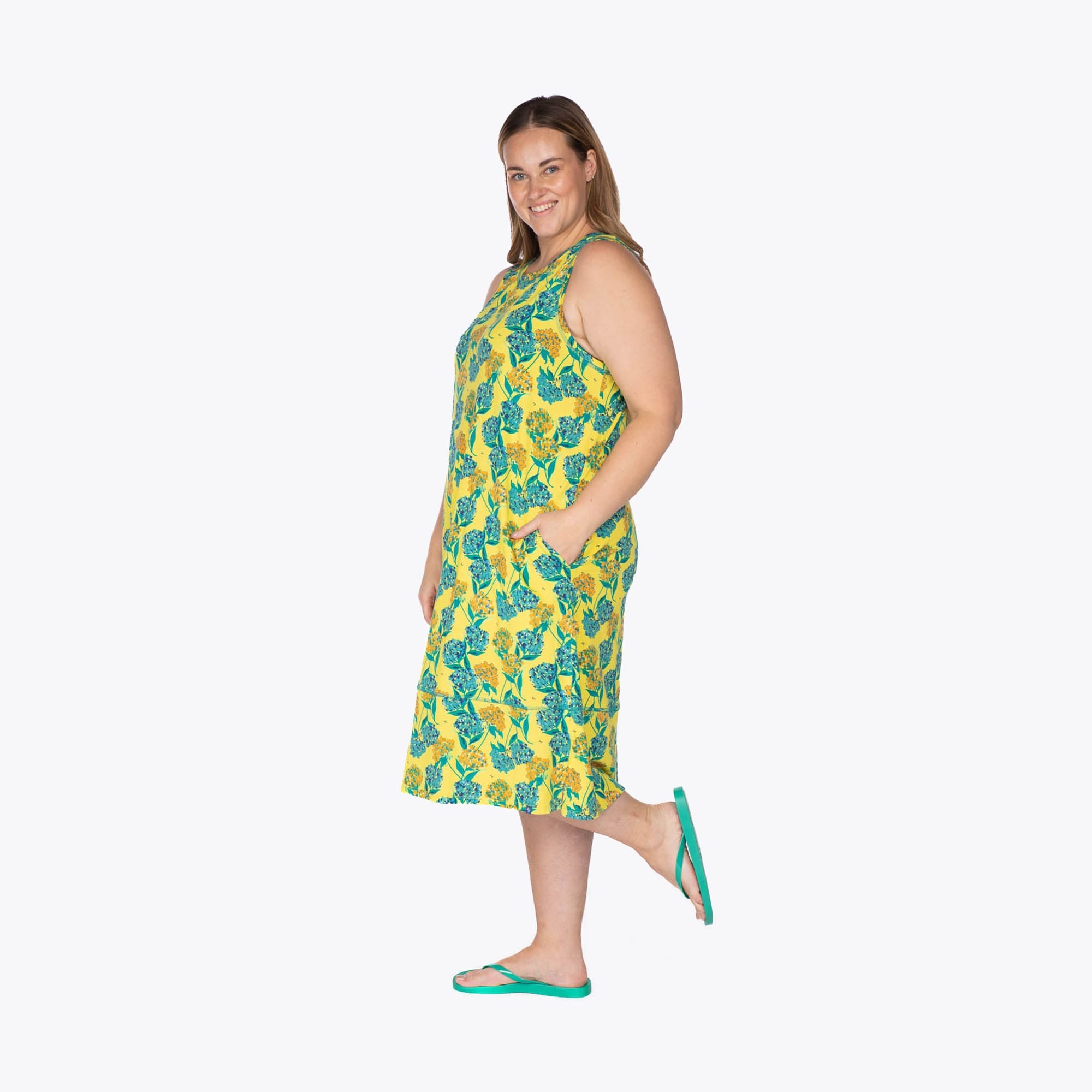 Hopscotch Sleeveless Dress - HYDRANGEA YELLOW - Hopscotch_HydrangeaYellow_XL_03