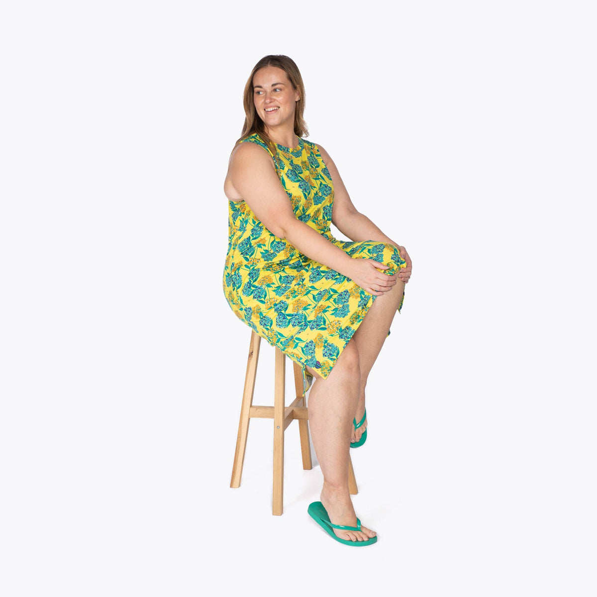 Hopscotch Sleeveless Dress - HYDRANGEA YELLOW - Hopscotch_HydrangeaYellow_XL_05