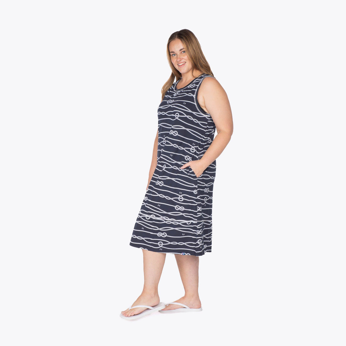 Hopscotch Sleeveless Dress - NAUTICAL NAVY - Hopscotch_NauticalNavy_XL_03
