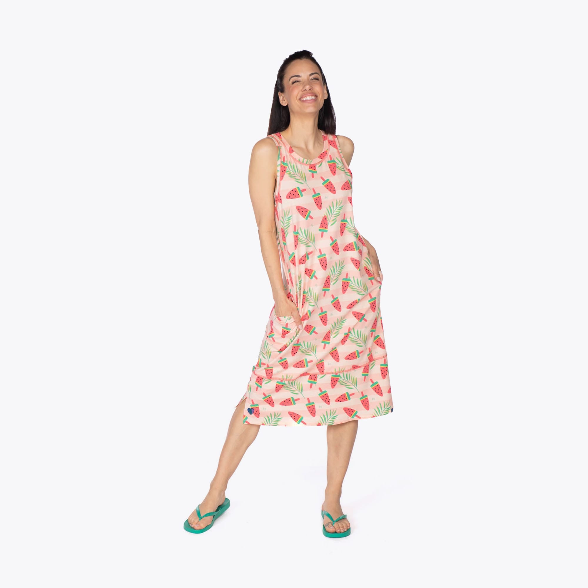 Hopscotch Sleeveless Dress - POPSICLE PINK - Hopscotch_PopsiclePink_S_01a