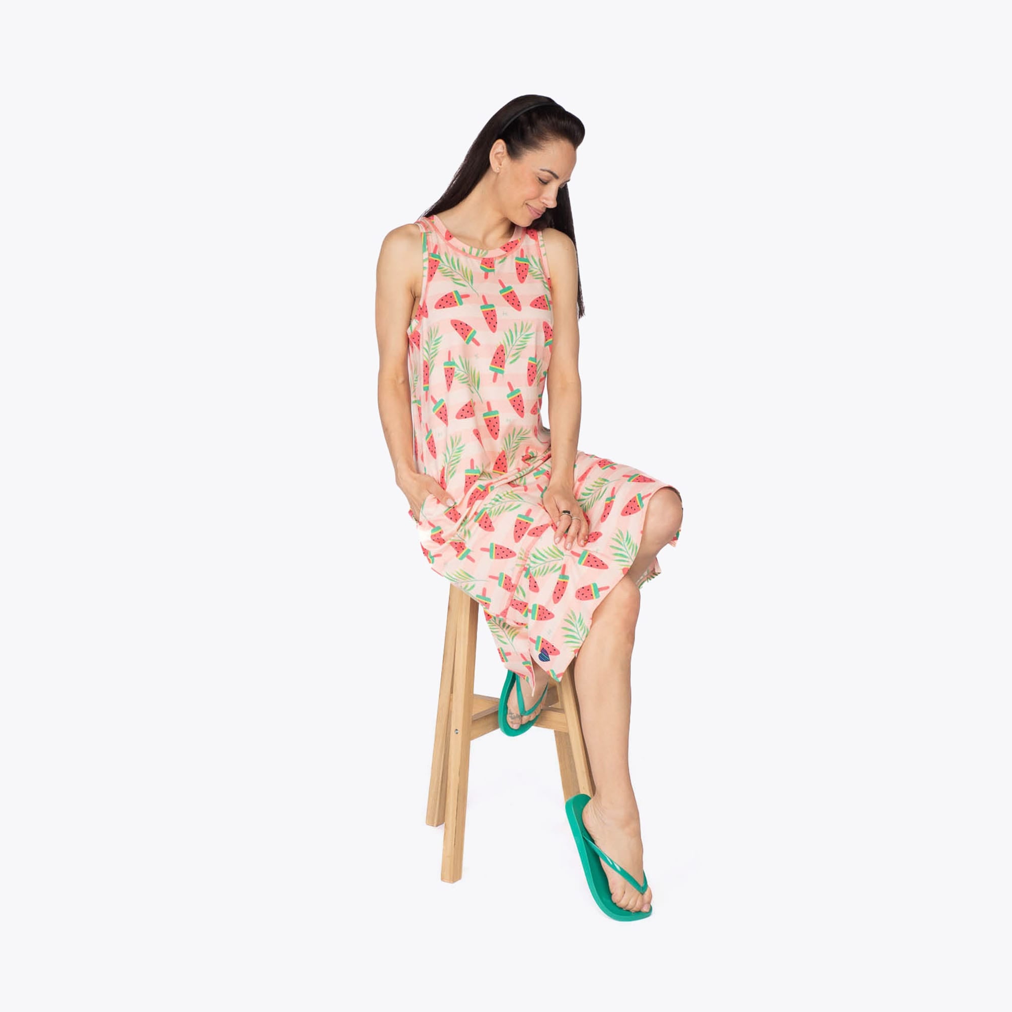 Hopscotch Sleeveless Dress - POPSICLE PINK - Hopscotch_PopsiclePink_S_05