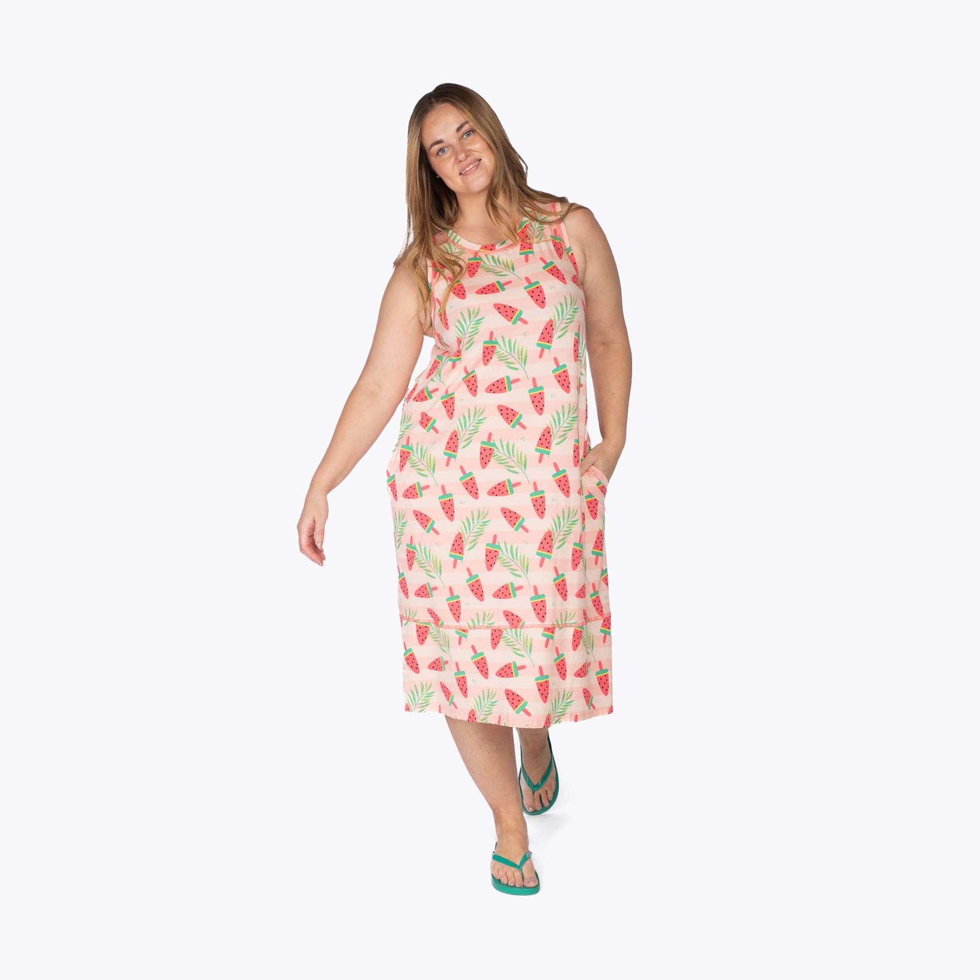 Hopscotch Sleeveless Dress - POPSICLE PINK - Hopscotch_PopsiclePink_XL_01a