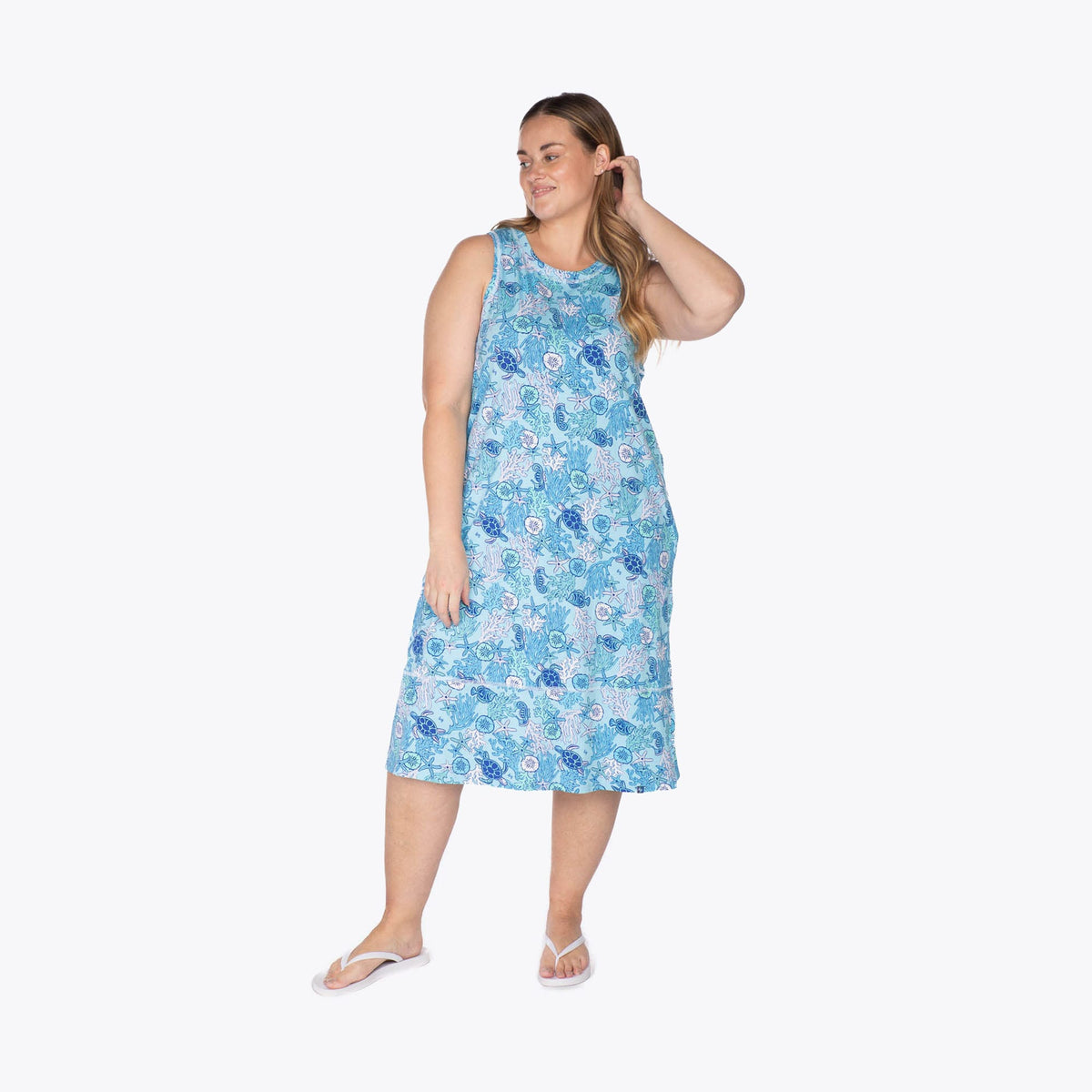 Hopscotch Sleeveless Dress - SEALIFE BLUE - Hopscotch_SealifeBlue_XL_01