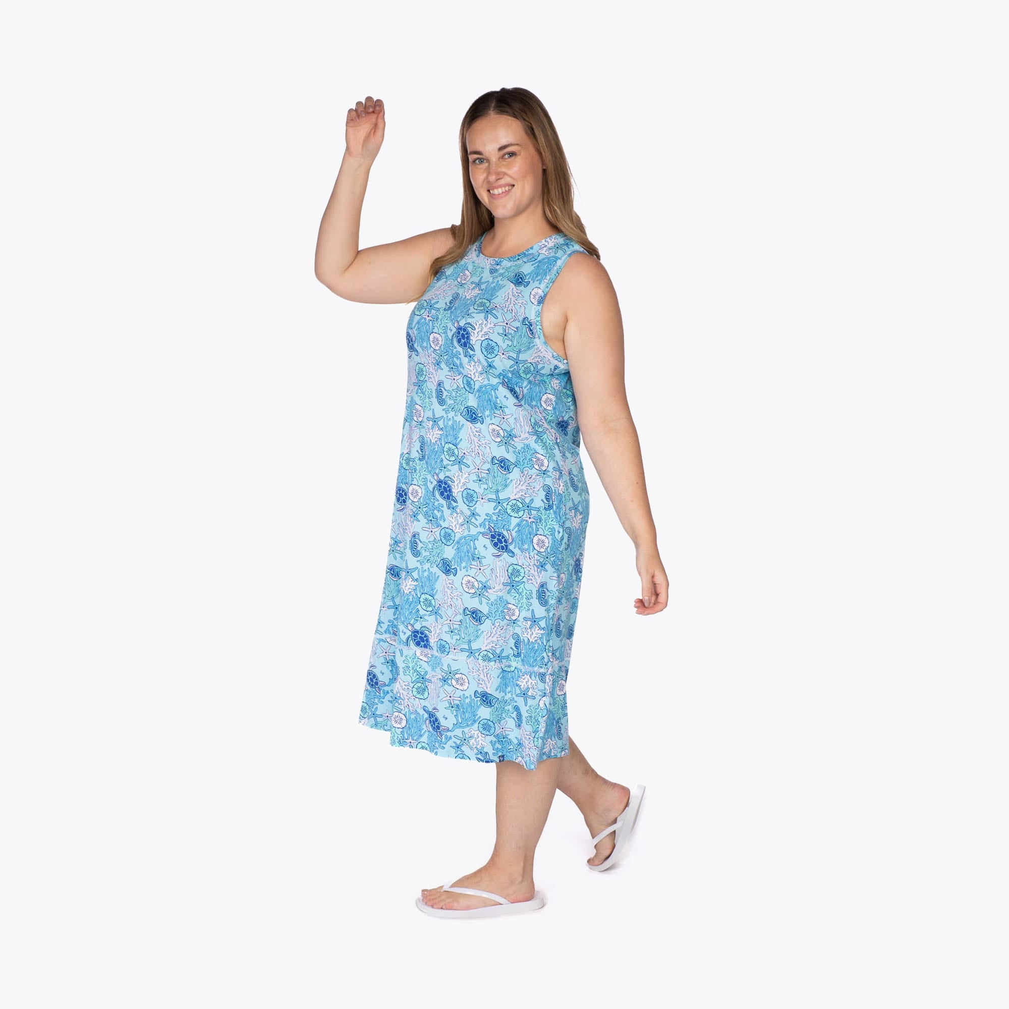 Hopscotch Sleeveless Dress - SEALIFE BLUE - Hopscotch_SealifeBlue_XL_03