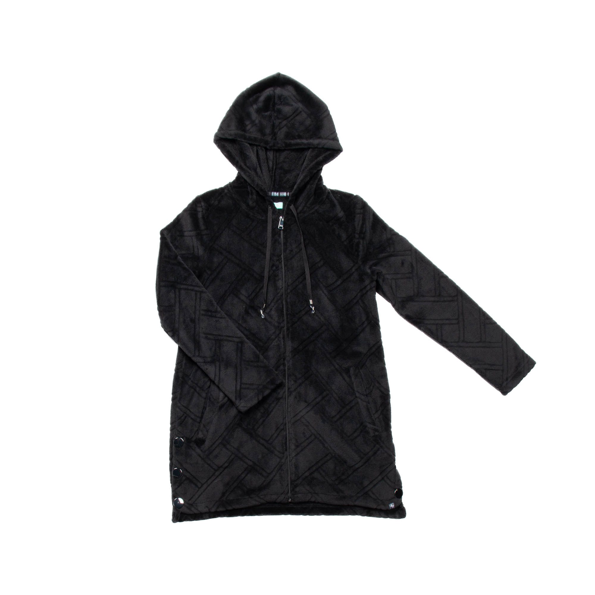 Huddle Plush Zip Lounger - BLACK - HuddleApparel_Black_Flatlay_01_b8e786b0-a188-4934-9e4e-72f1db994819