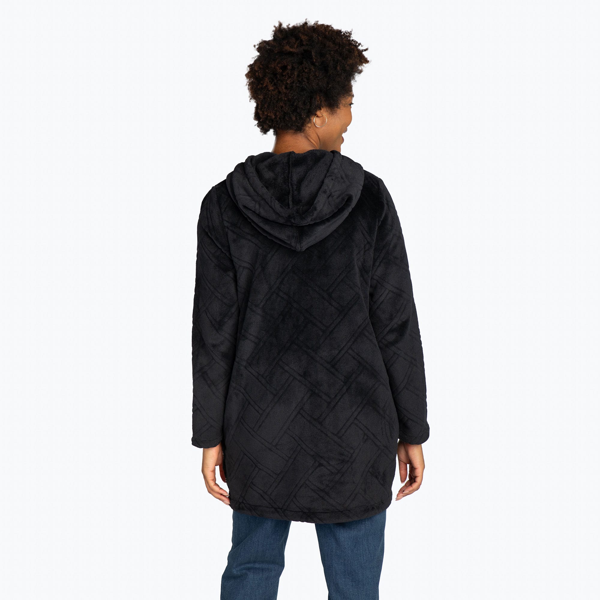 Huddle Plush Zip Lounger - BLACK - HuddleApparel_Black_S_08