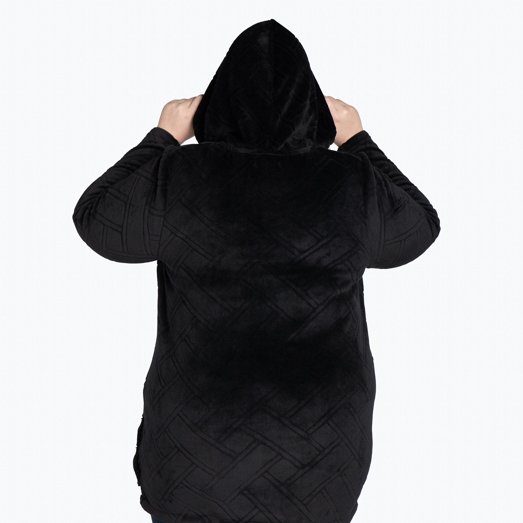 Huddle Plush Zip Lounger - BLACK - HuddleApparel_Black_XL_08