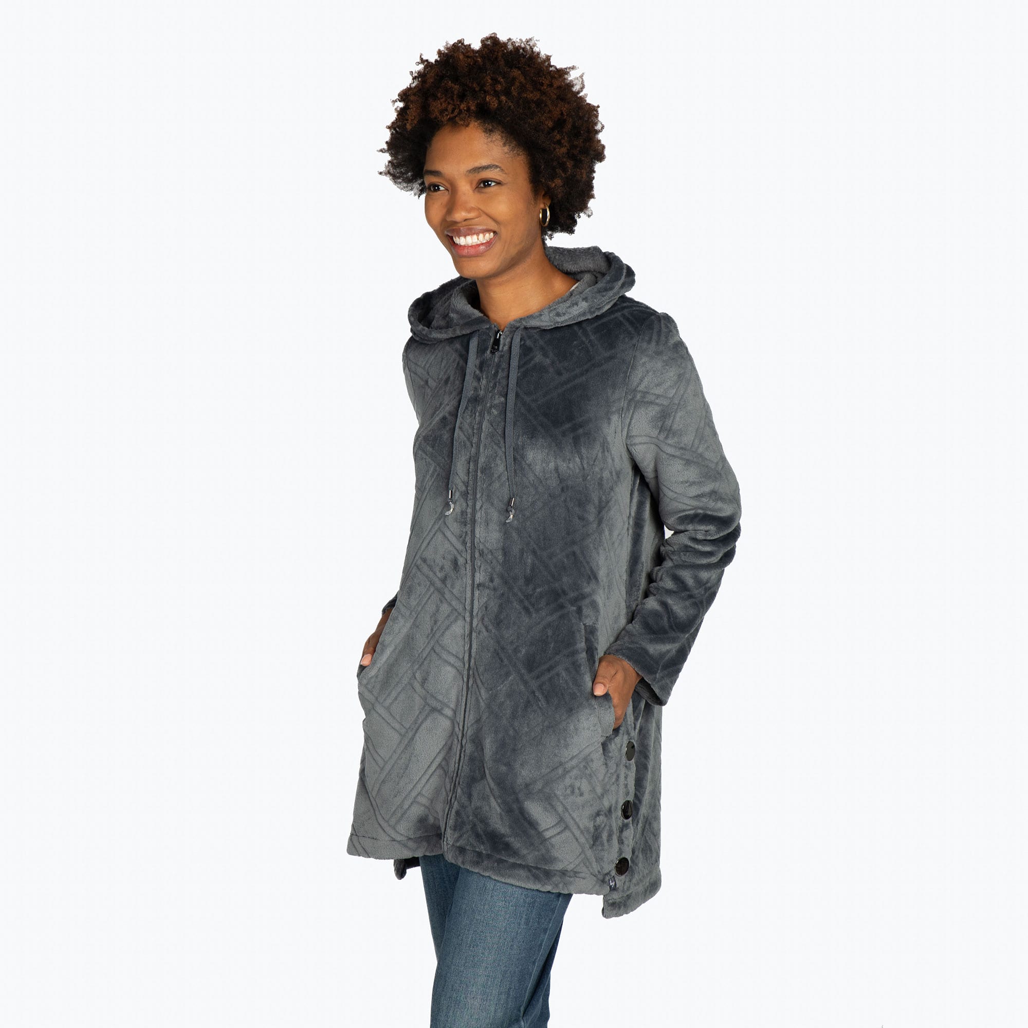 Huddle Plush Zip Lounger - FOG GREY - HuddleApparel_FogGrey_S_02