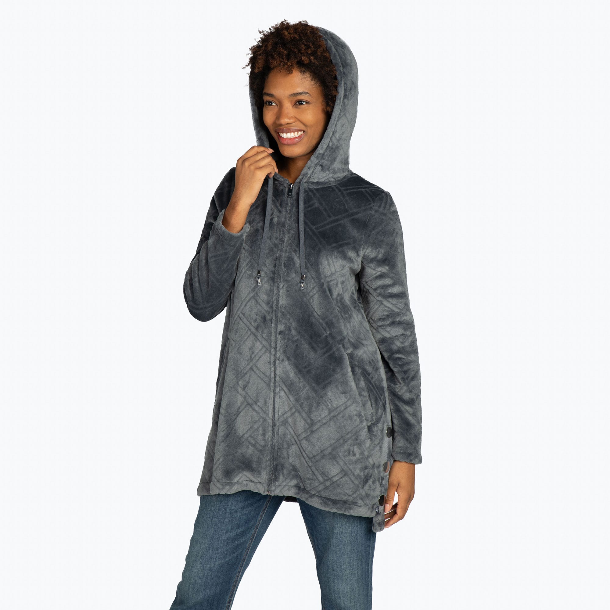 Huddle Plush Zip Lounger - FOG GREY - HuddleApparel_FogGrey_S_03