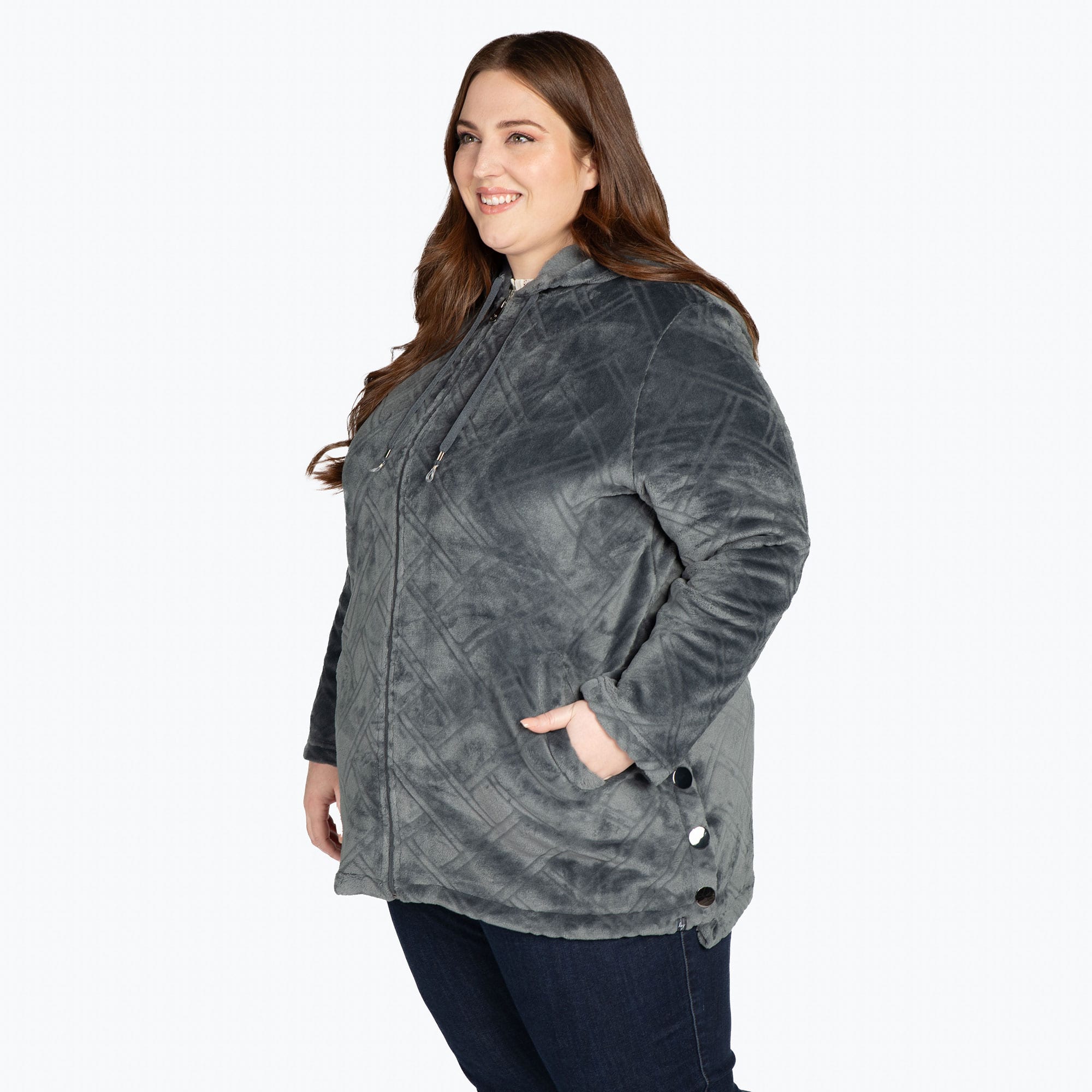 Huddle Plush Zip Lounger - FOG GREY - HuddleApparel_FogGrey_XL_02