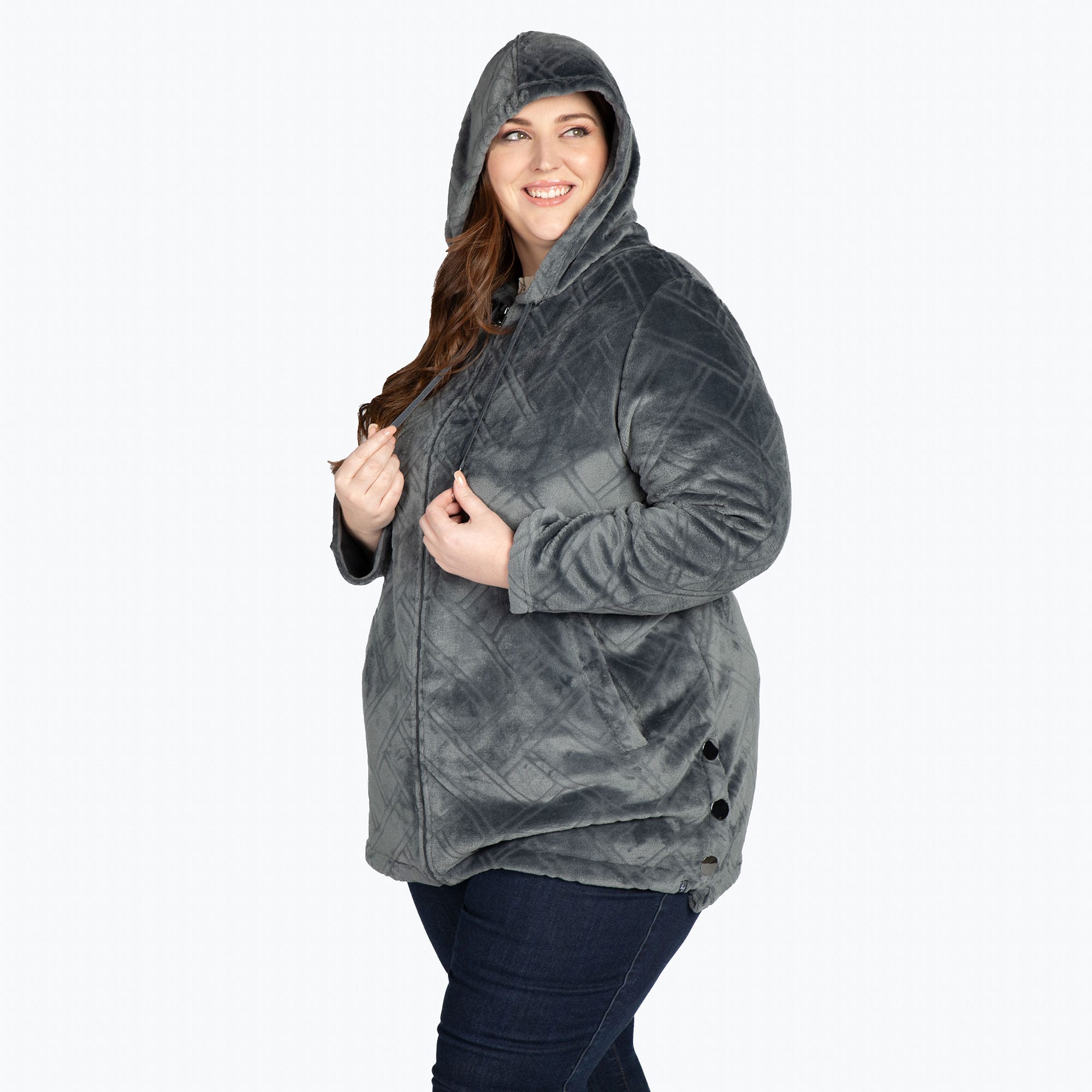 Huddle Plush Zip Lounger - FOG GREY - HuddleApparel_FogGrey_XL_03
