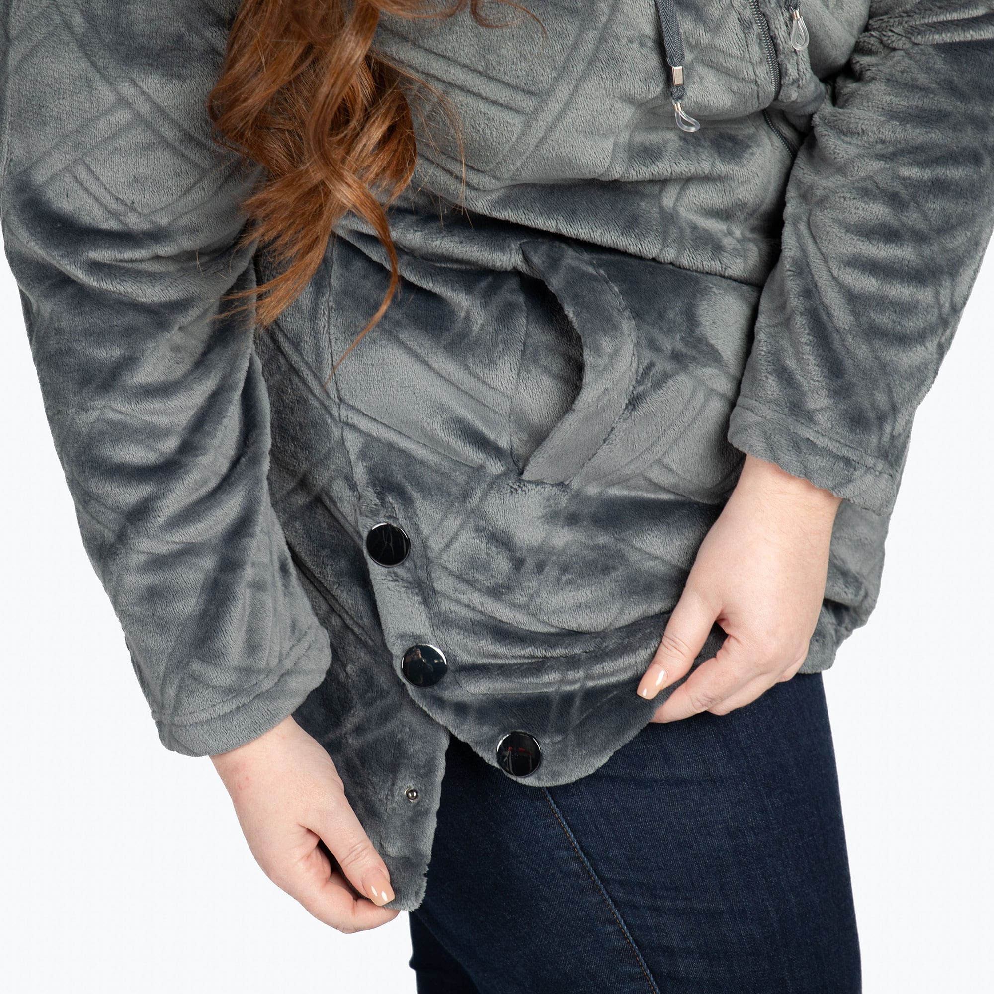 Huddle Plush Zip Lounger - FOG GREY - HuddleApparel_FogGrey_XL_05