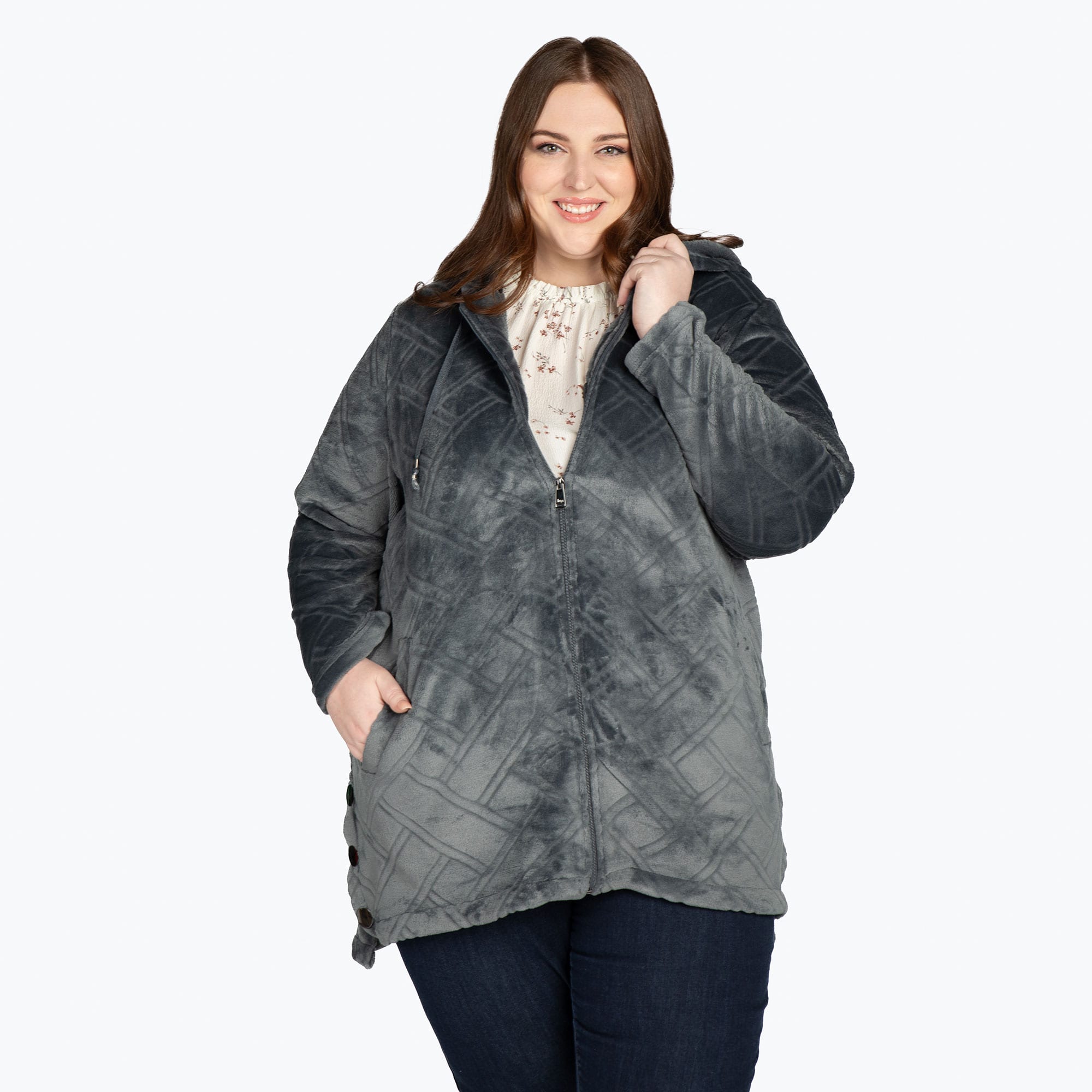 Huddle Plush Zip Lounger - FOG GREY - HuddleApparel_FogGrey_XL_06