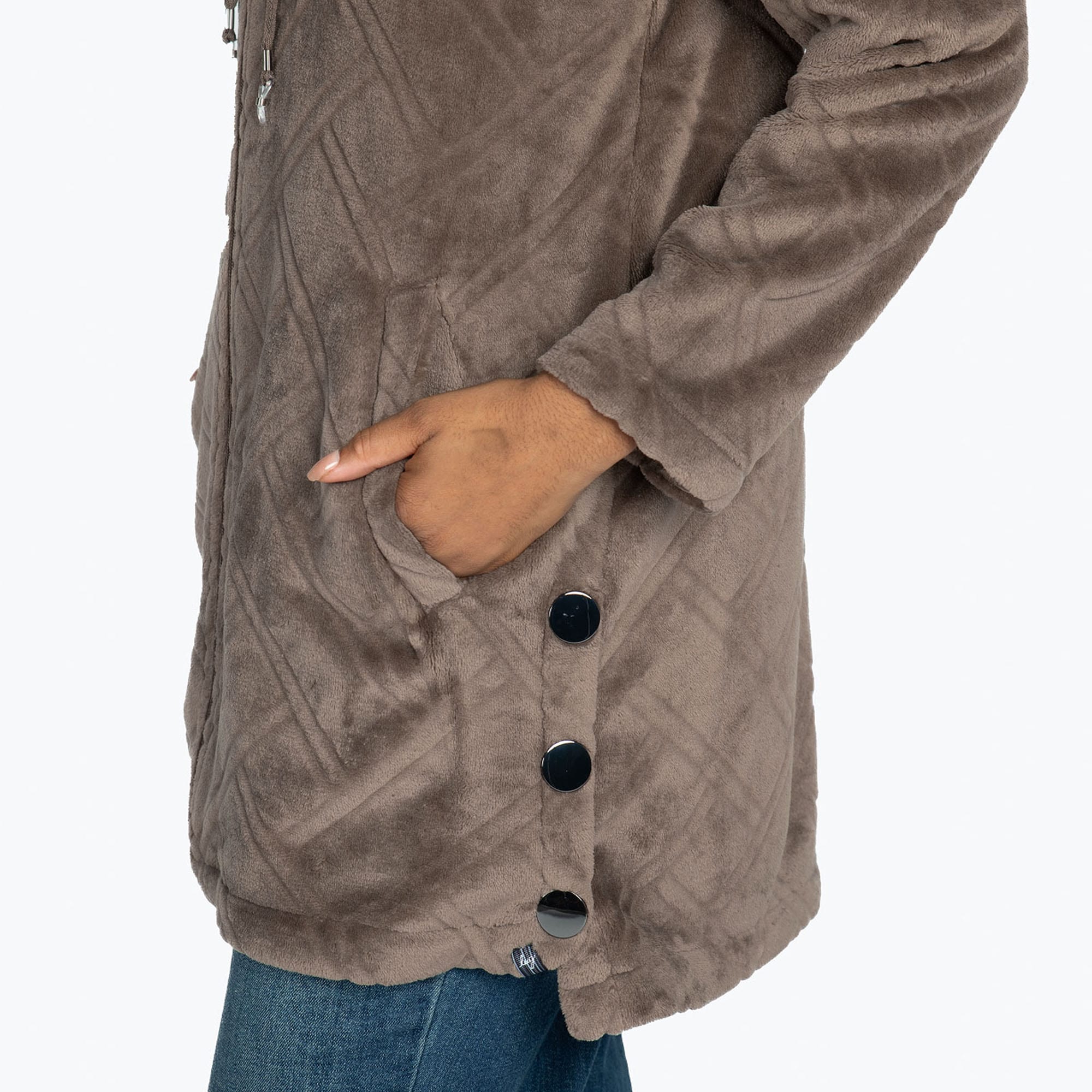 Huddle Plush Zip Lounger - WALNUT BROWN - HuddleApparel_WalnutBrown_S_04