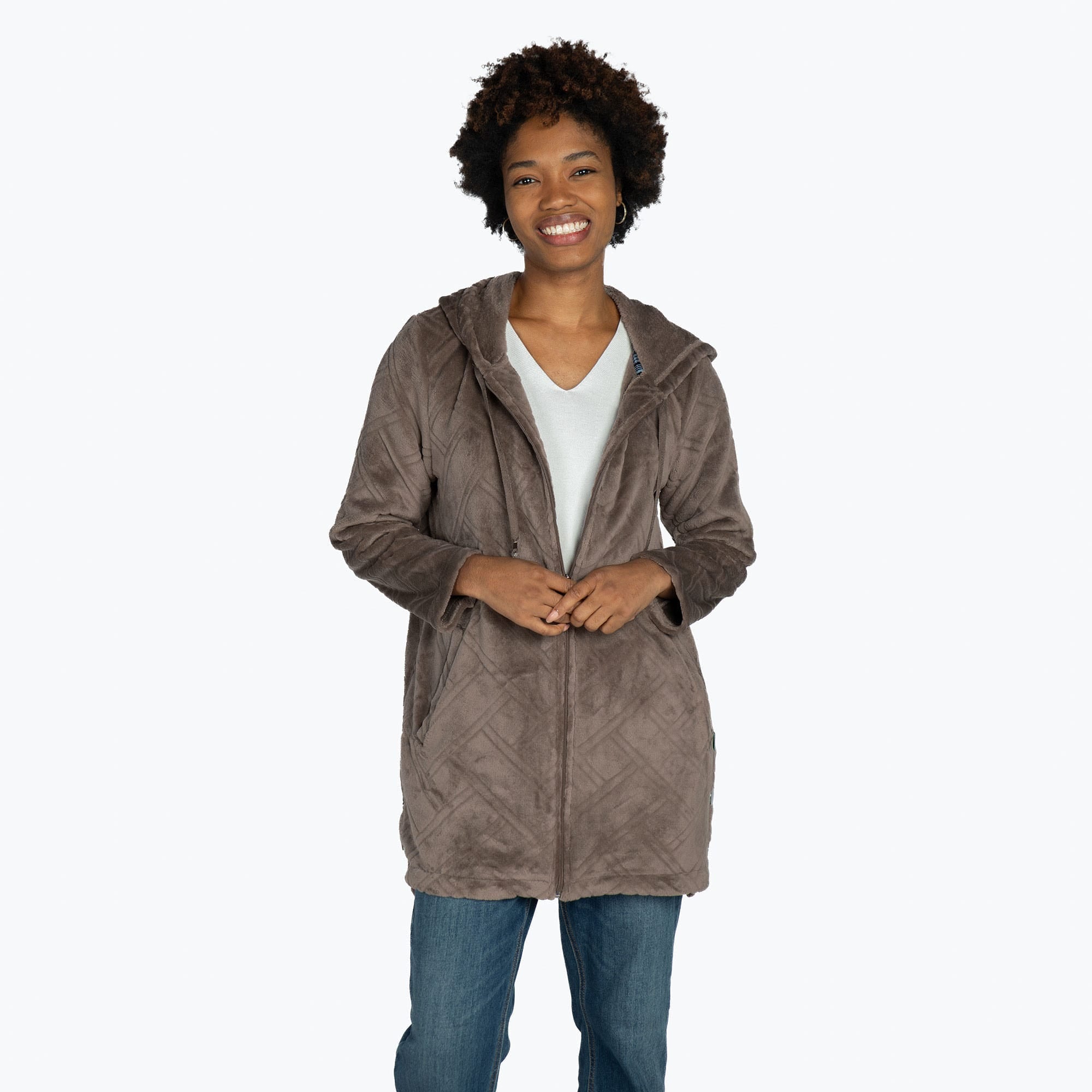 Huddle Plush Zip Lounger - WALNUT BROWN - HuddleApparel_WalnutBrown_S_06