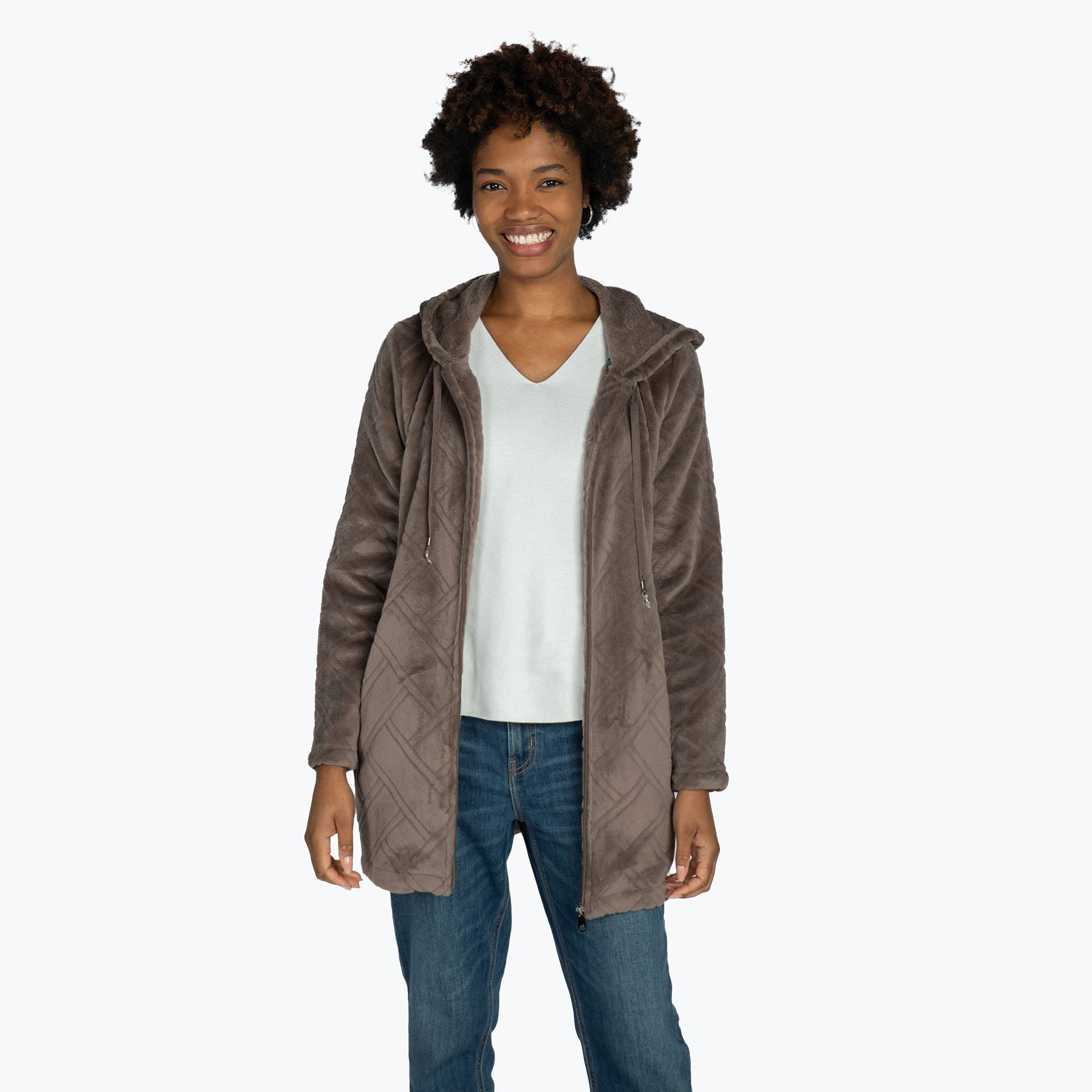 Huddle Plush Zip Lounger - WALNUT BROWN - HuddleApparel_WalnutBrown_S_07