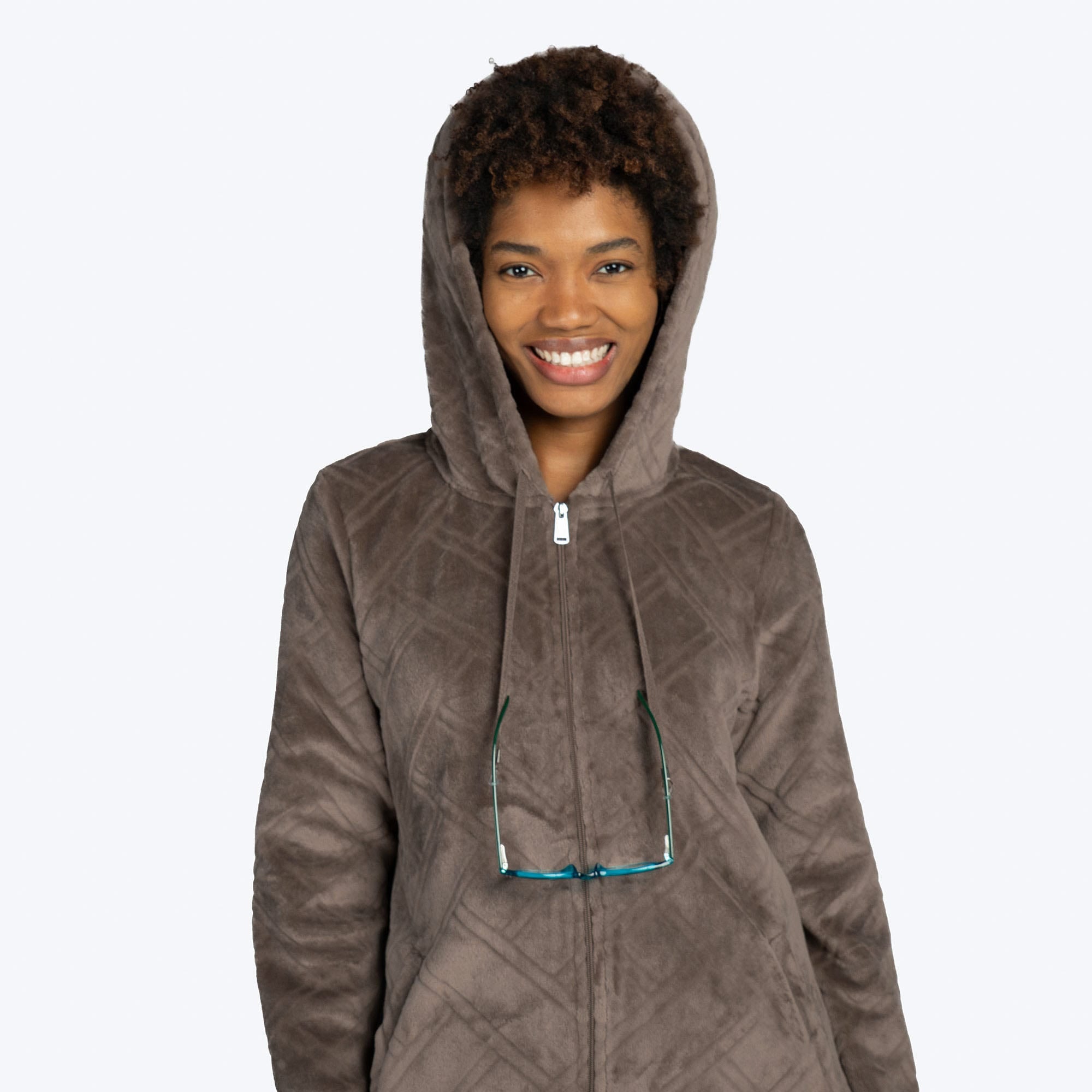 Huddle Plush Zip Lounger - WALNUT BROWN - HuddleApparel_WalnutBrown_S_09