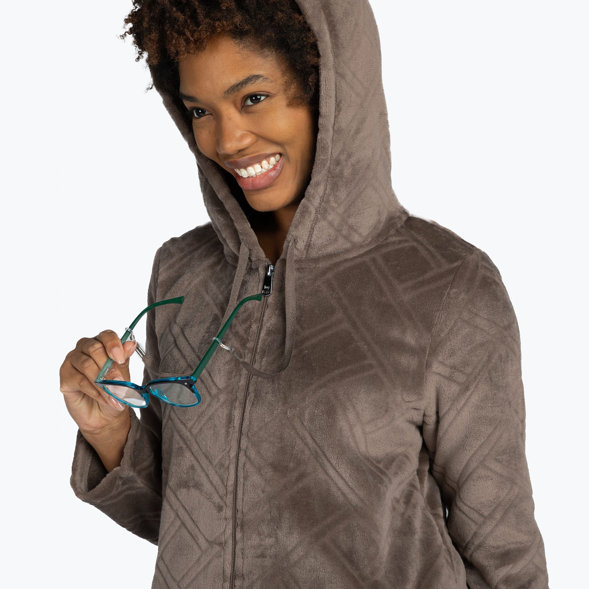 Huddle Plush Zip Lounger - WALNUT BROWN - HuddleApparel_WalnutBrown_S_09b