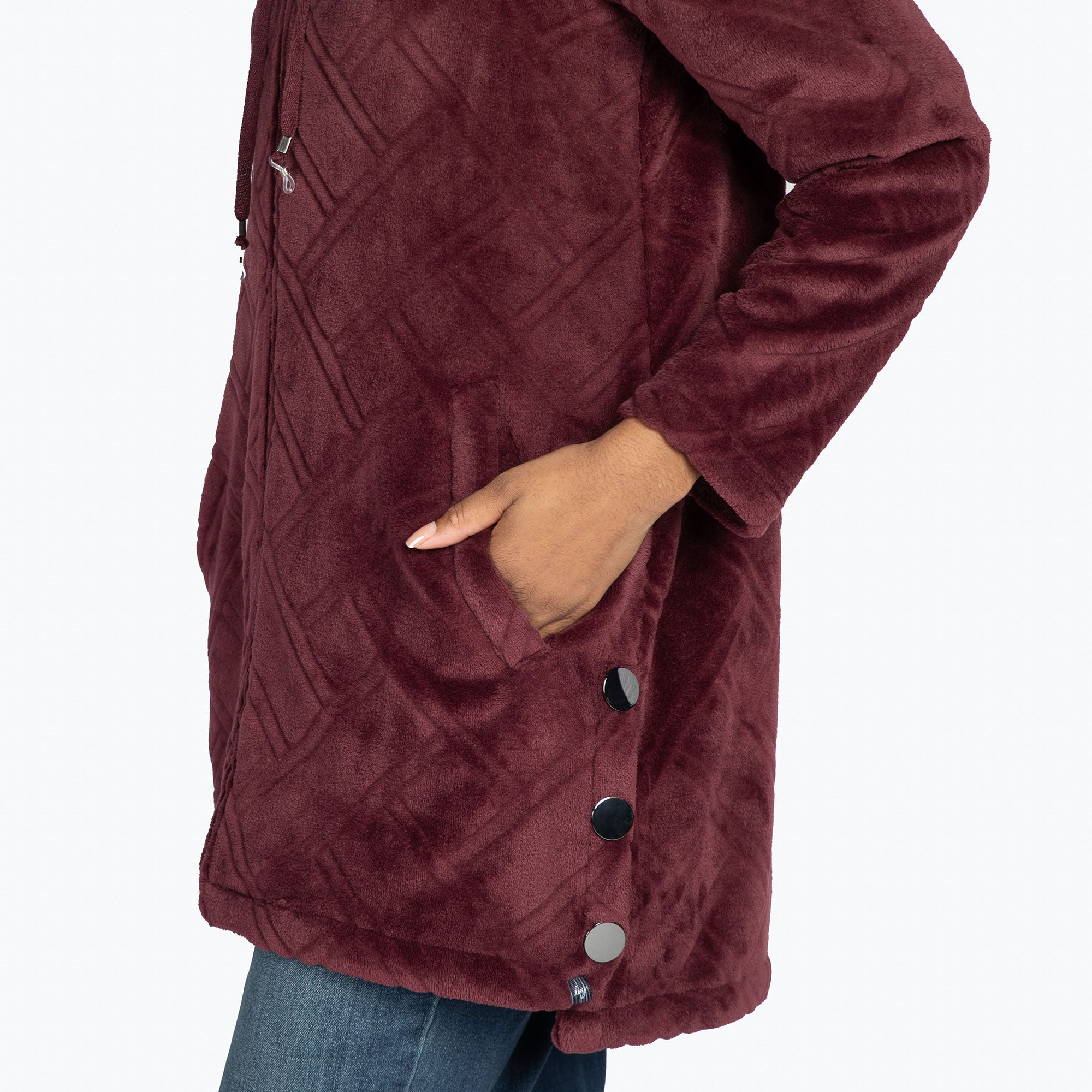 Huddle Plush Zip Lounger - WINE RED - HuddleApparel_WineRed_S_04