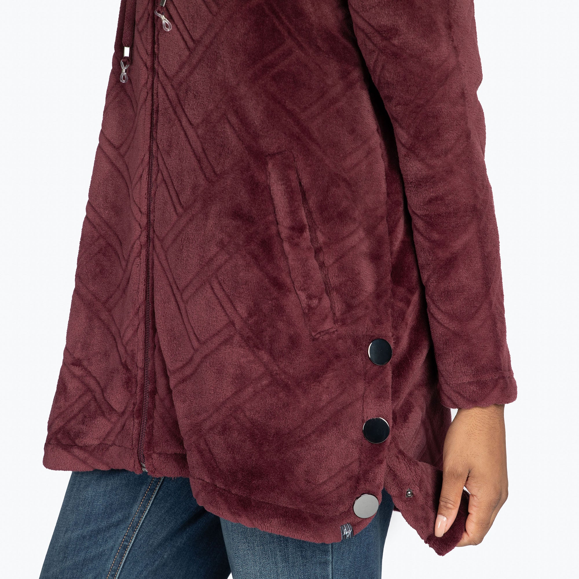 Huddle Plush Zip Lounger - WINE RED - HuddleApparel_WineRed_S_05