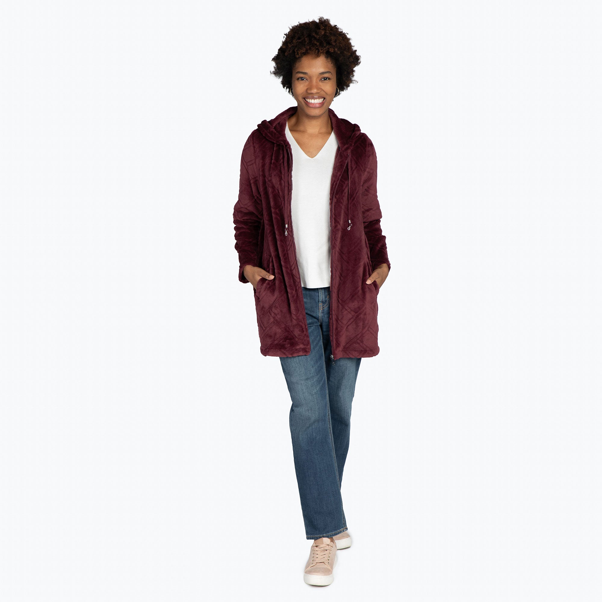 Huddle Plush Zip Lounger - WINE RED - HuddleApparel_WineRed_S_07