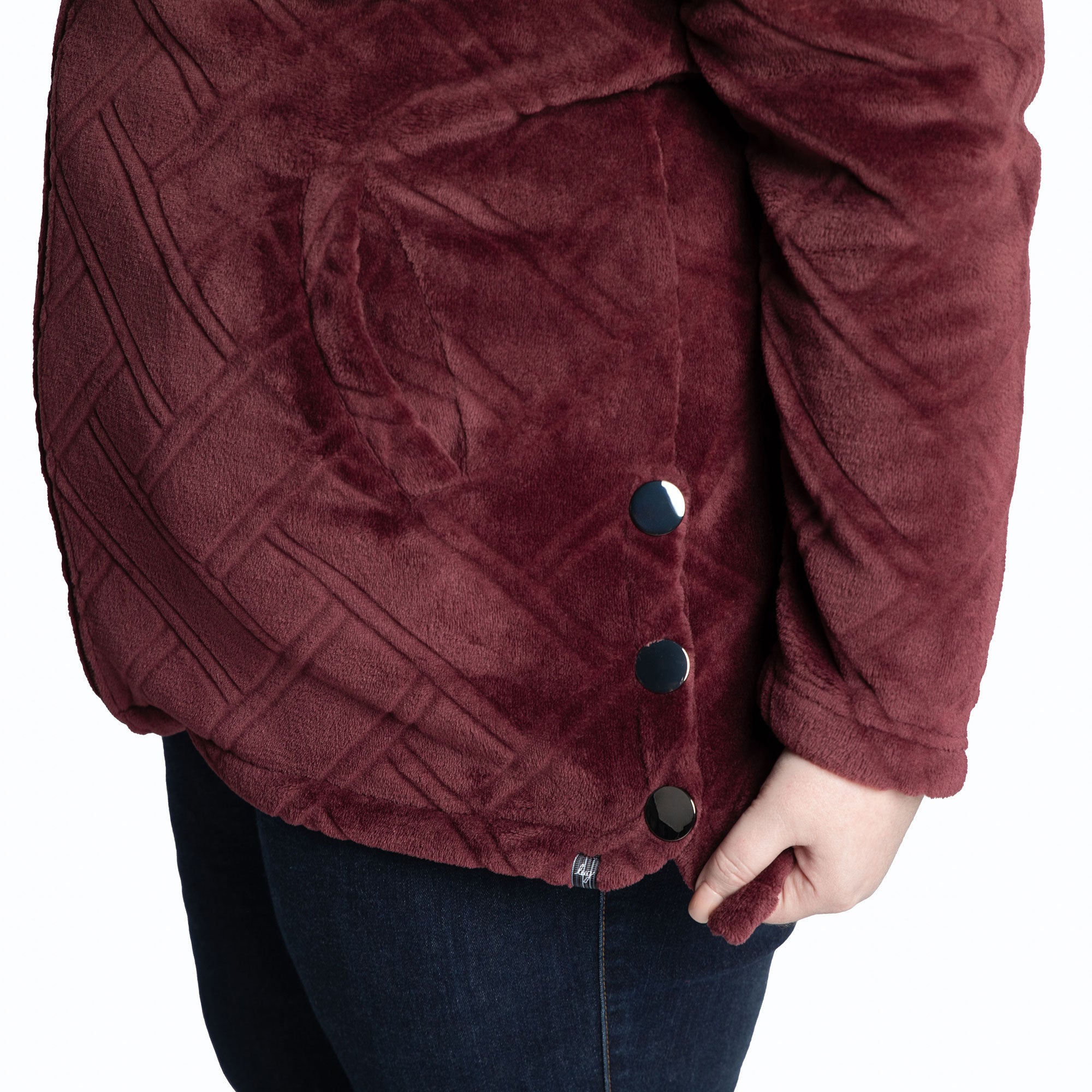 Huddle Plush Zip Lounger - WINE RED - HuddleApparel_WineRed_XL_05