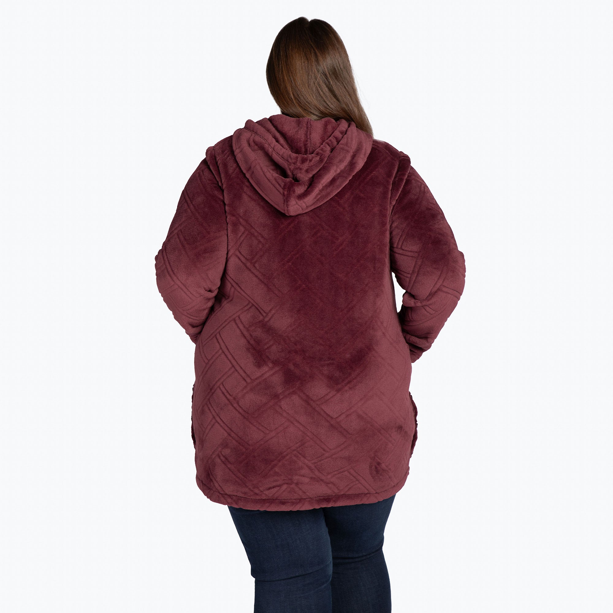 Huddle Plush Zip Lounger - WINE RED - HuddleApparel_WineRed_XL_08
