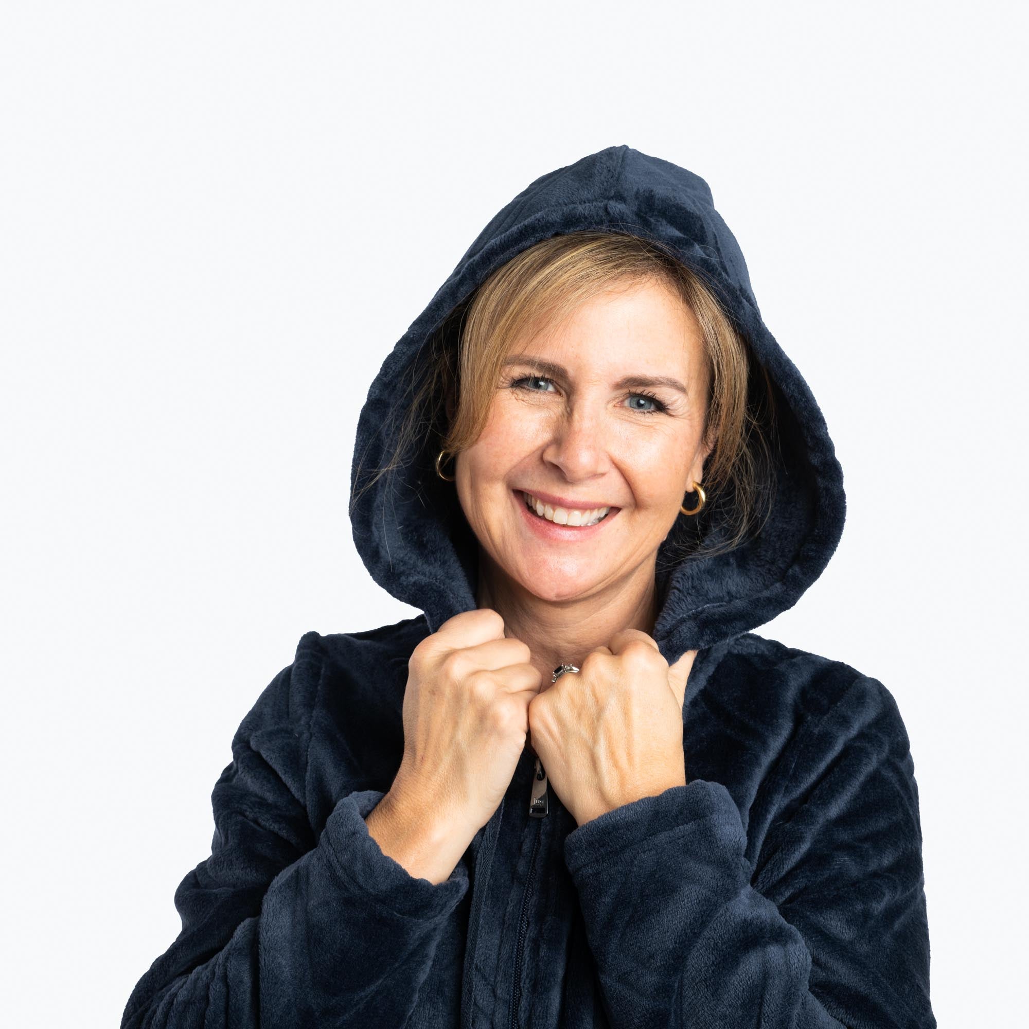 Huddle Plush Zip Lounger - INDIGO - Huddle_Indigo_02