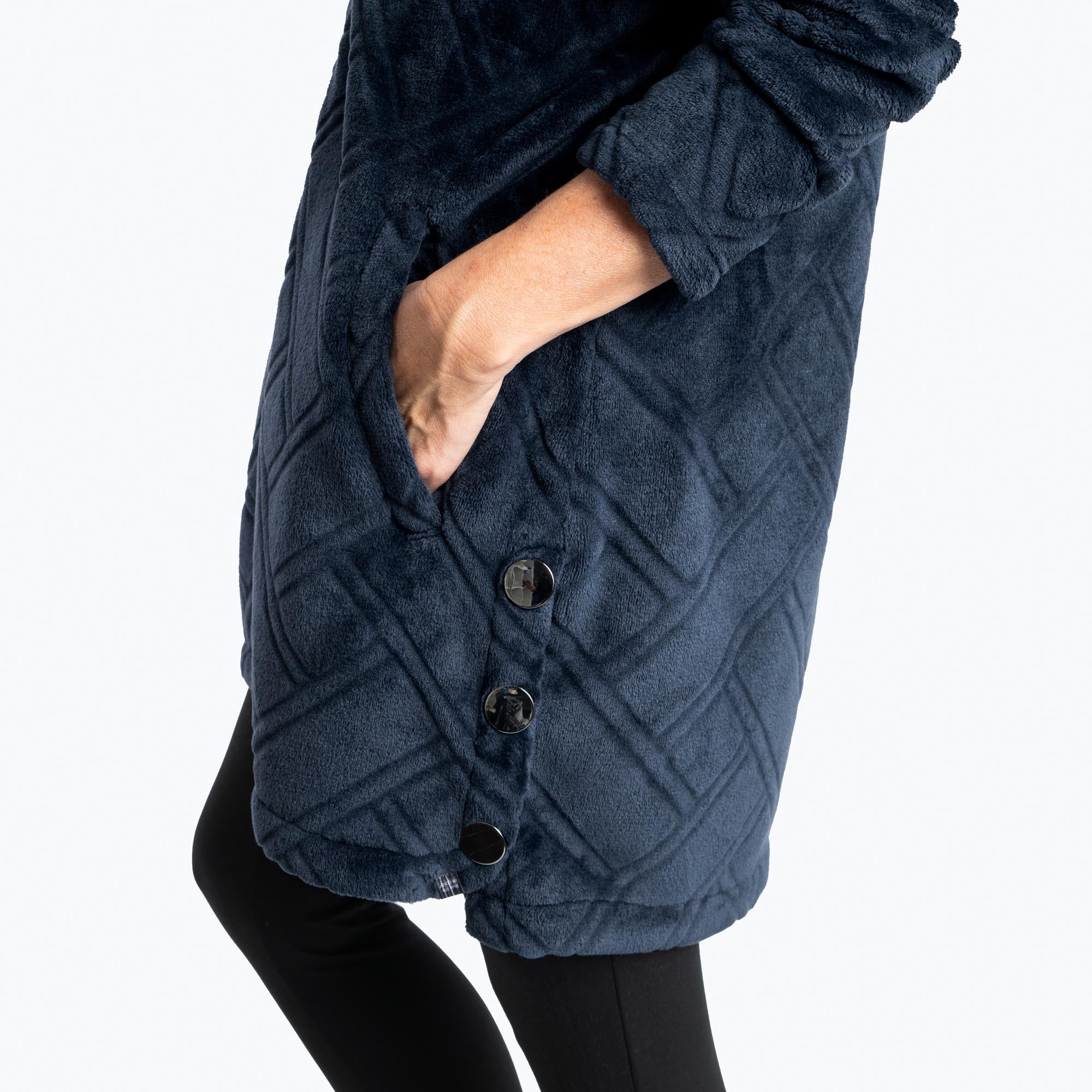 Huddle Plush Zip Lounger - INDIGO - Huddle_Indigo_03