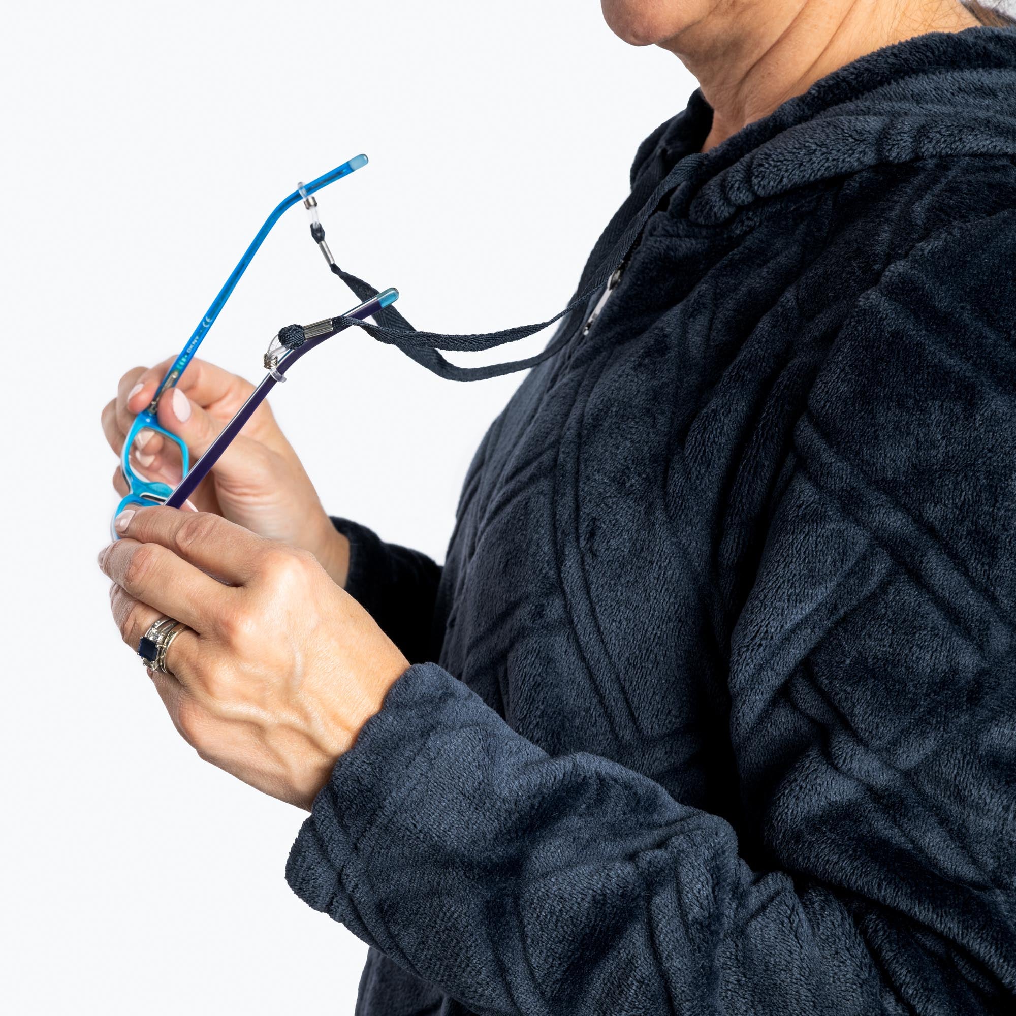 Huddle Plush Zip Lounger - INDIGO - Huddle_Indigo_04