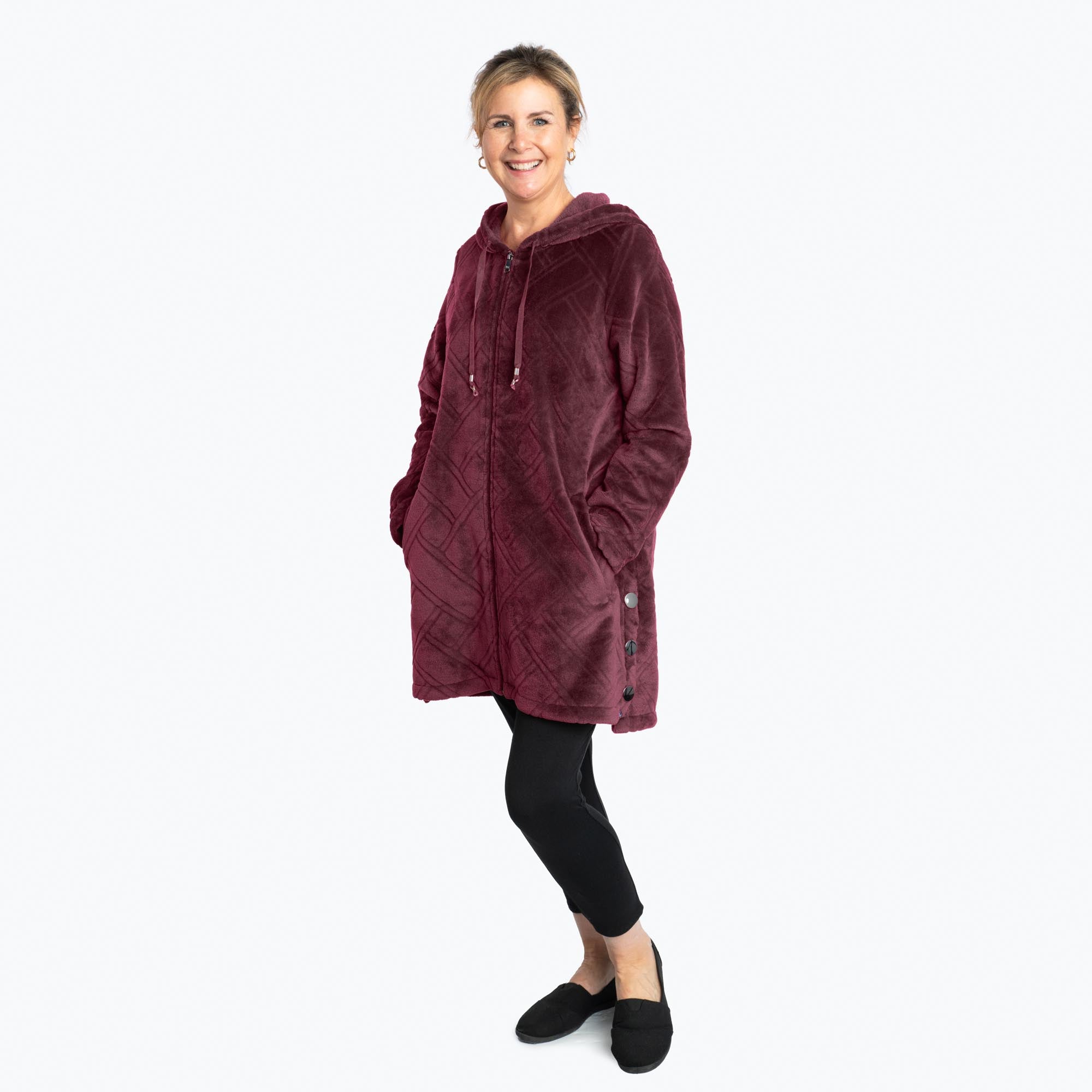 Huddle Plush Zip Lounger - RASPBERRY - Huddle_Raspberry_01