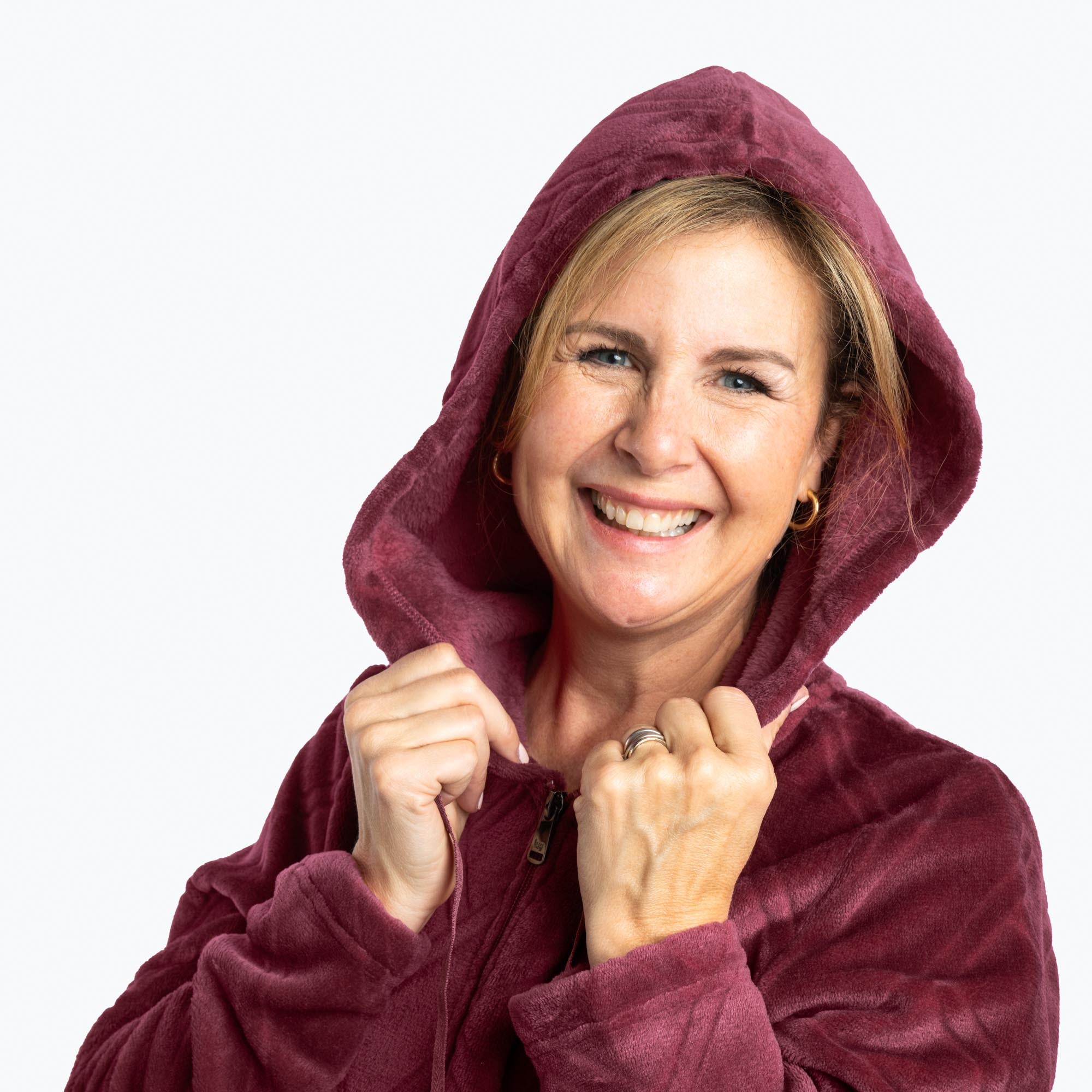 Huddle Plush Zip Lounger - RASPBERRY - Huddle_Raspberry_02