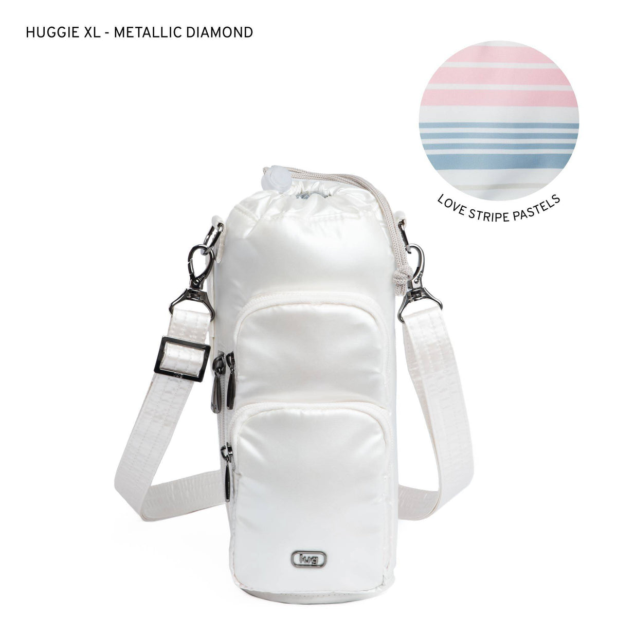 Huggie XL Crossbody Bottle Holder - METALLIC DIAMOND - HuggieXL_MetallicDiamond_LL