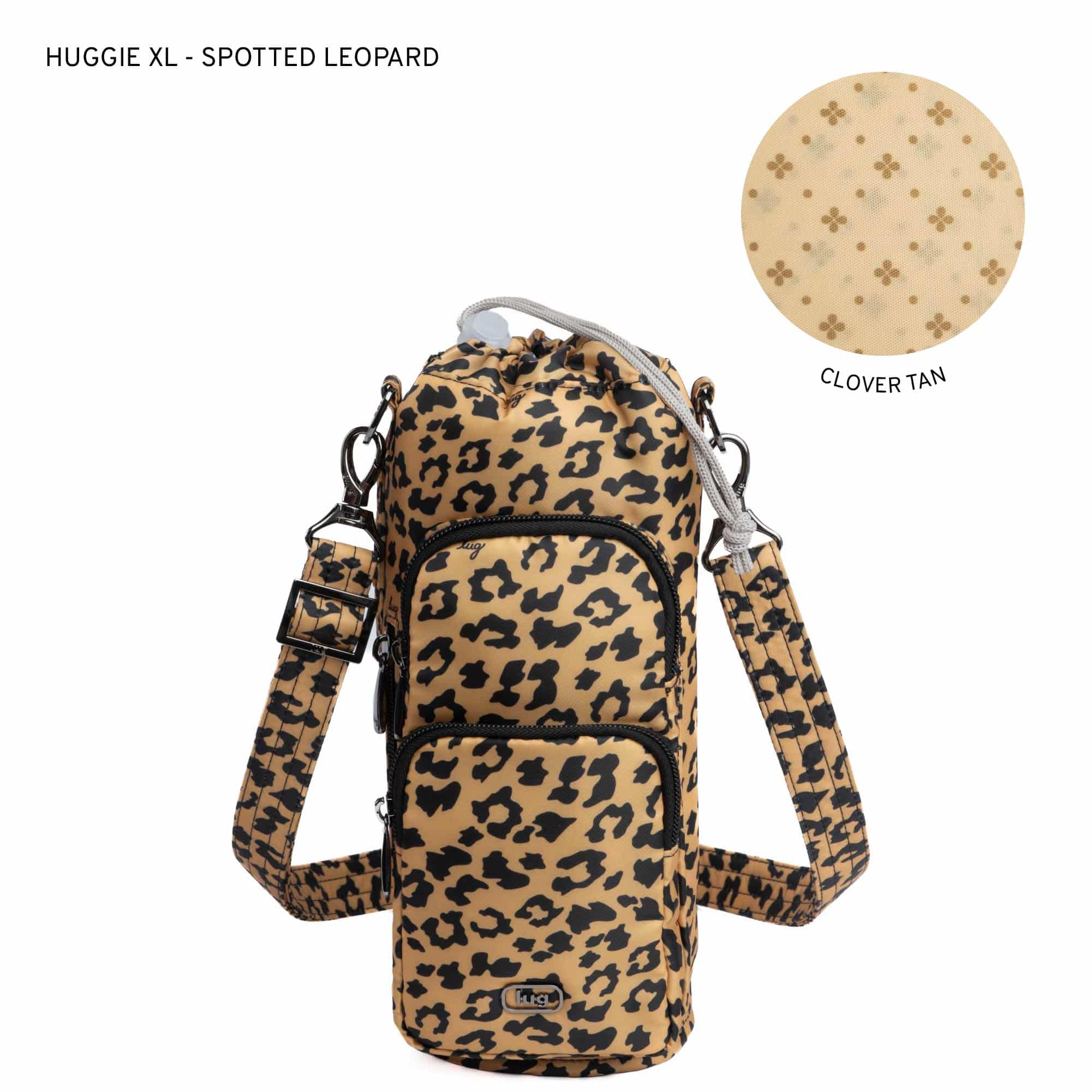 Huggie XL Crossbody Bottle Holder - SPOTTED LEOPARD - HuggieXL_SpottedLeopard_LL