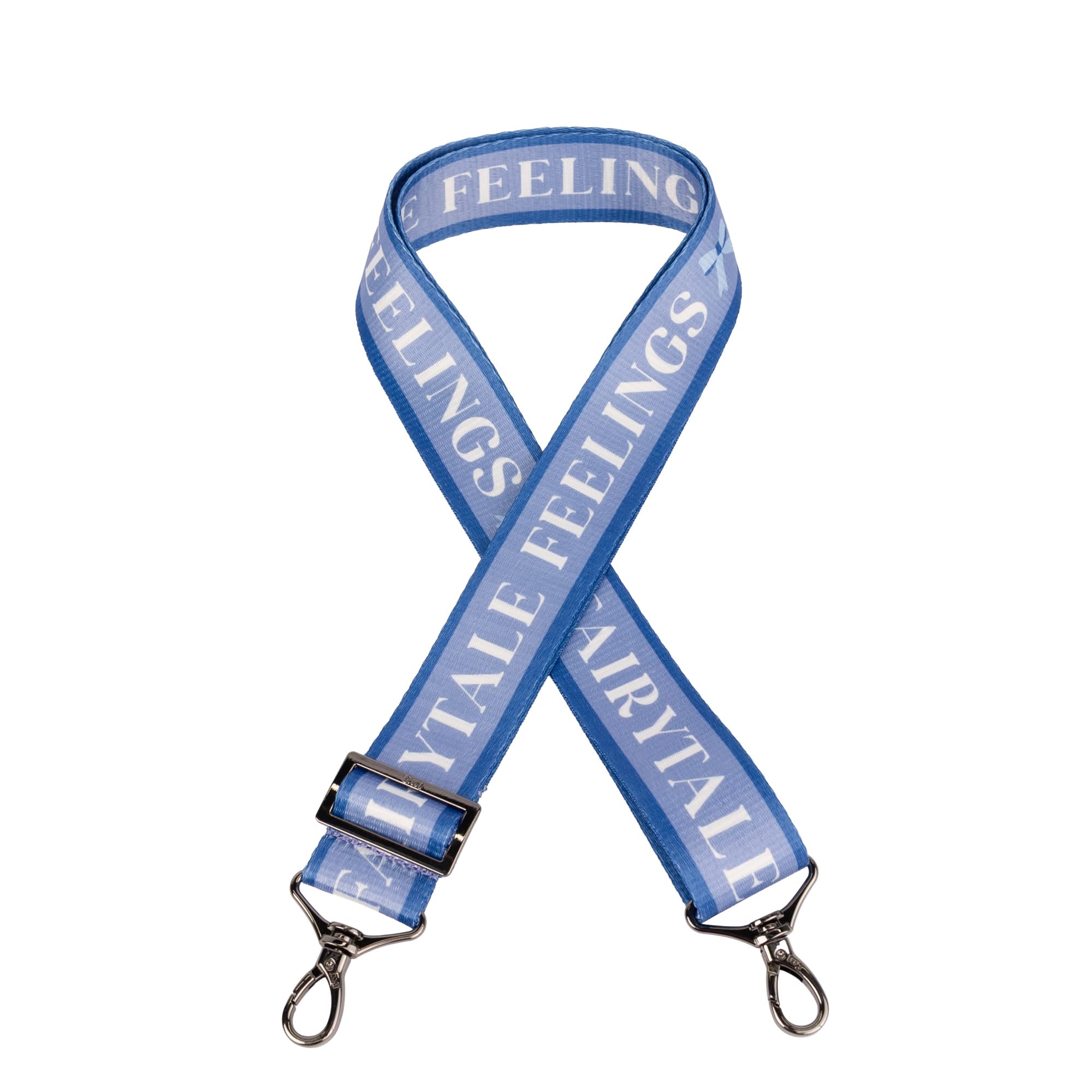 1.5" Webbed Inspirational Strap - FAIRYTALE FEELINGS BOWS PERIWINKLE - InspirationalStraps_FairytaleFeelings