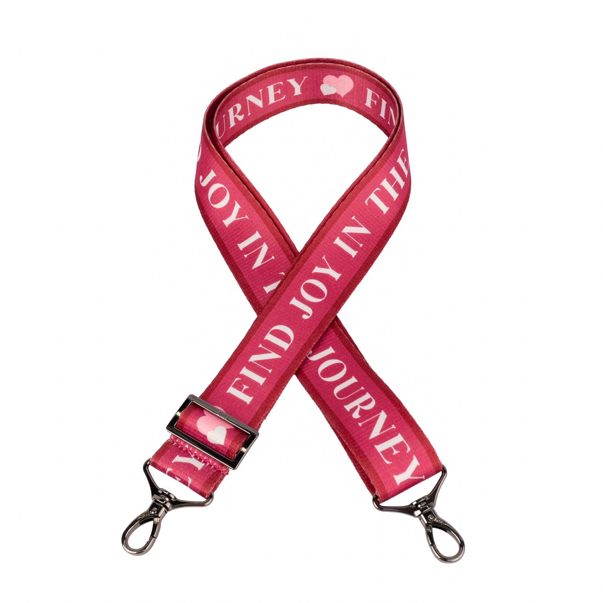 1.5" Webbed Inspirational Strap - FIND JOY IN THE JOURNEY ROSETTE PINK - InspirationalStraps_FindJoyInTheJourney