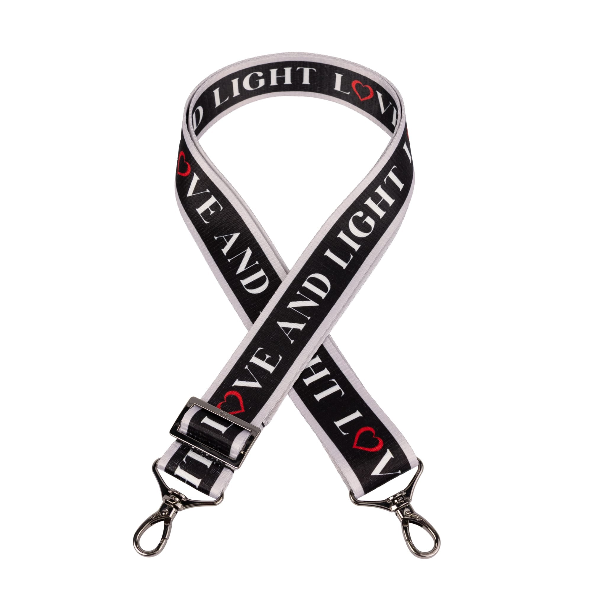 1.5" Webbed Inspirational Strap - LOVE AND LIGHT BLACK - InspirationalStraps_LoveAndLight
