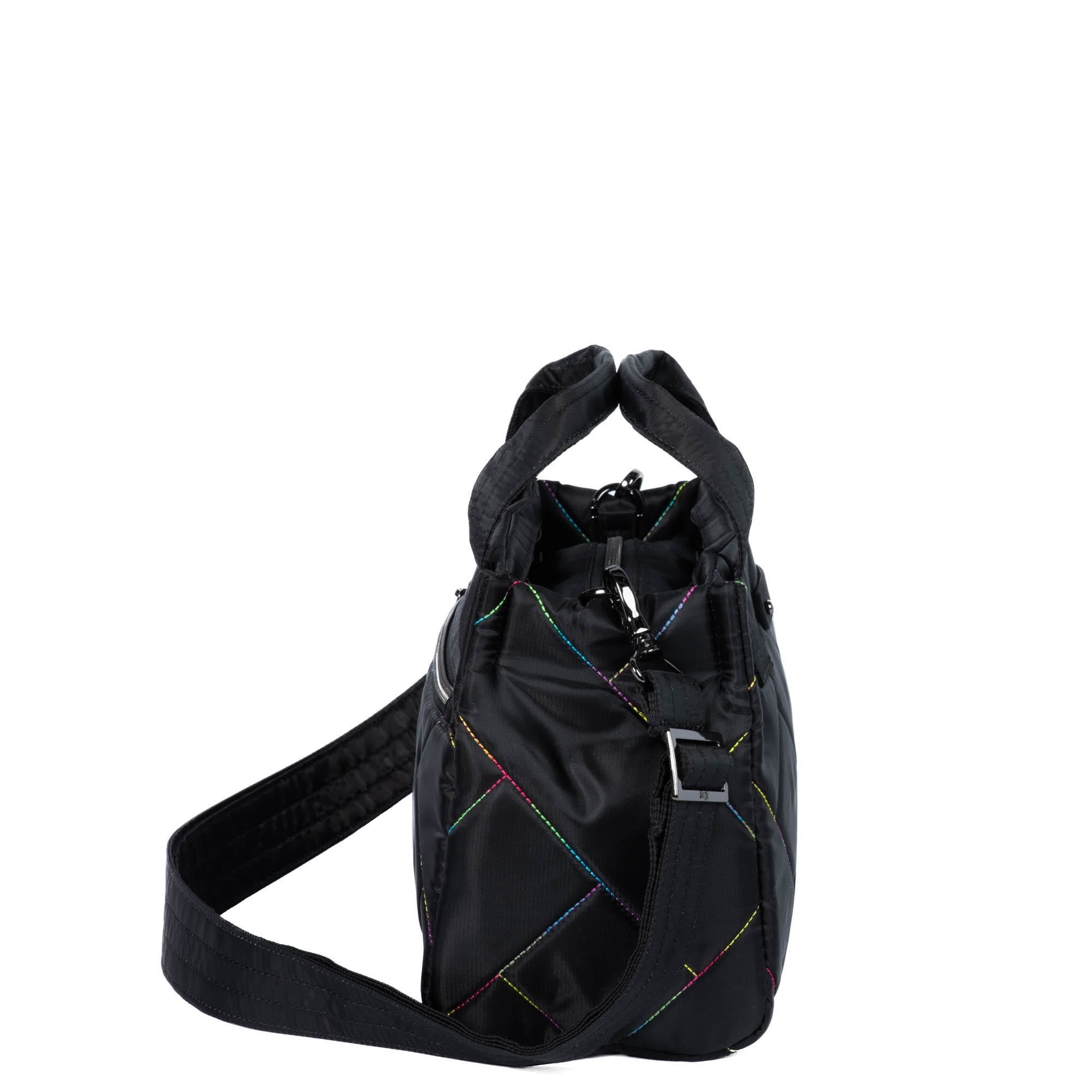 Jitterbug Crossbody Bag - BLACK RAINBOW STITCH - Jitterbug_BlackRainbowStitch_03