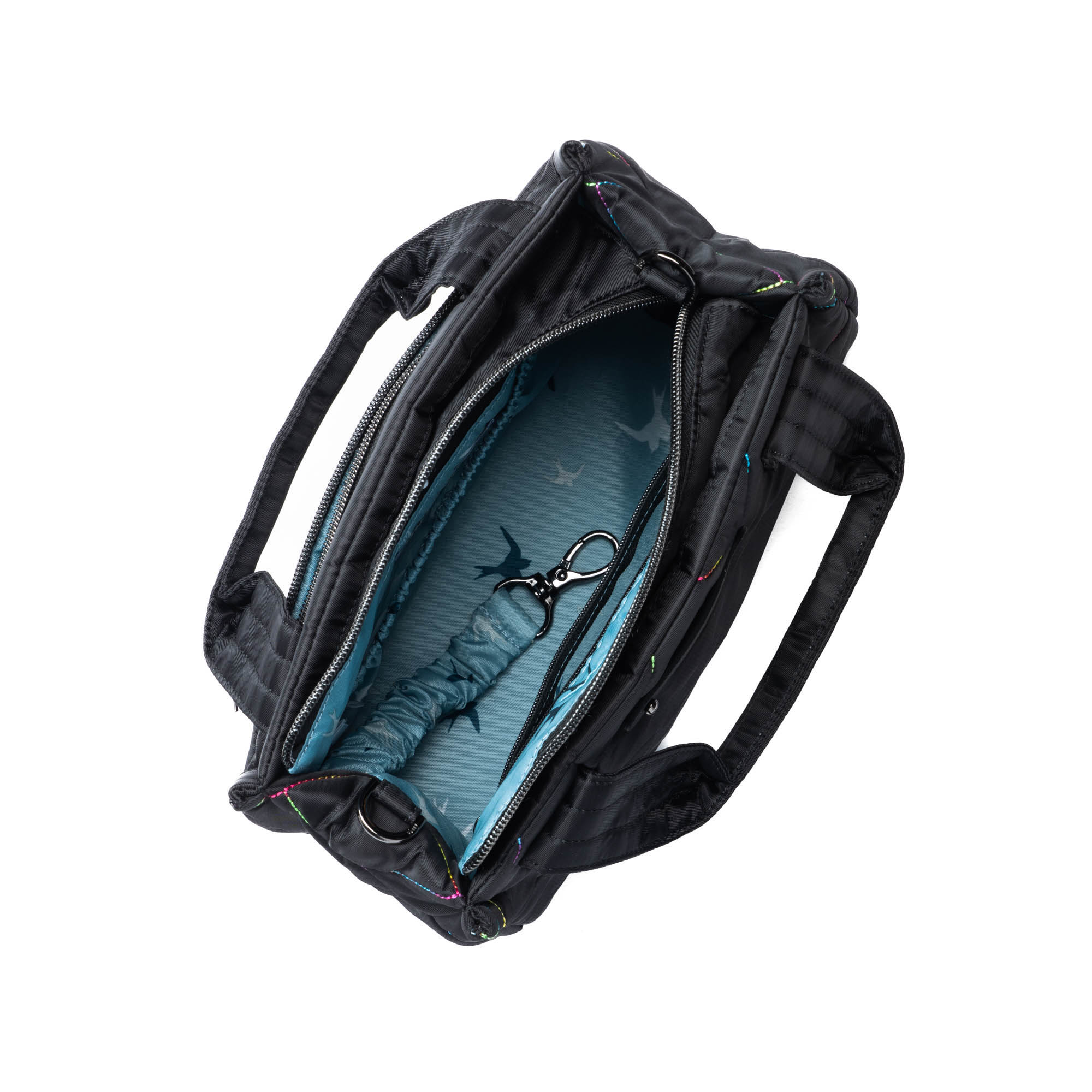 Jitterbug Crossbody Bag - BLACK RAINBOW STITCH - Jitterbug_BlackRainbowStitch_05