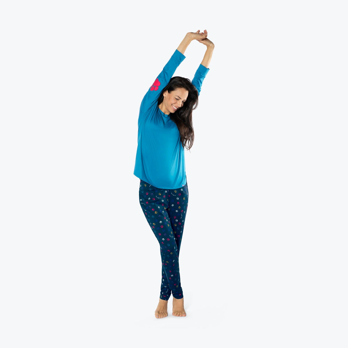 Jitterbug Long Sleeve Pajama Set - - Jitterbug_PawsNavy_S_01a_6daf53c0-ed29-4adf-9470-18d88aea4305