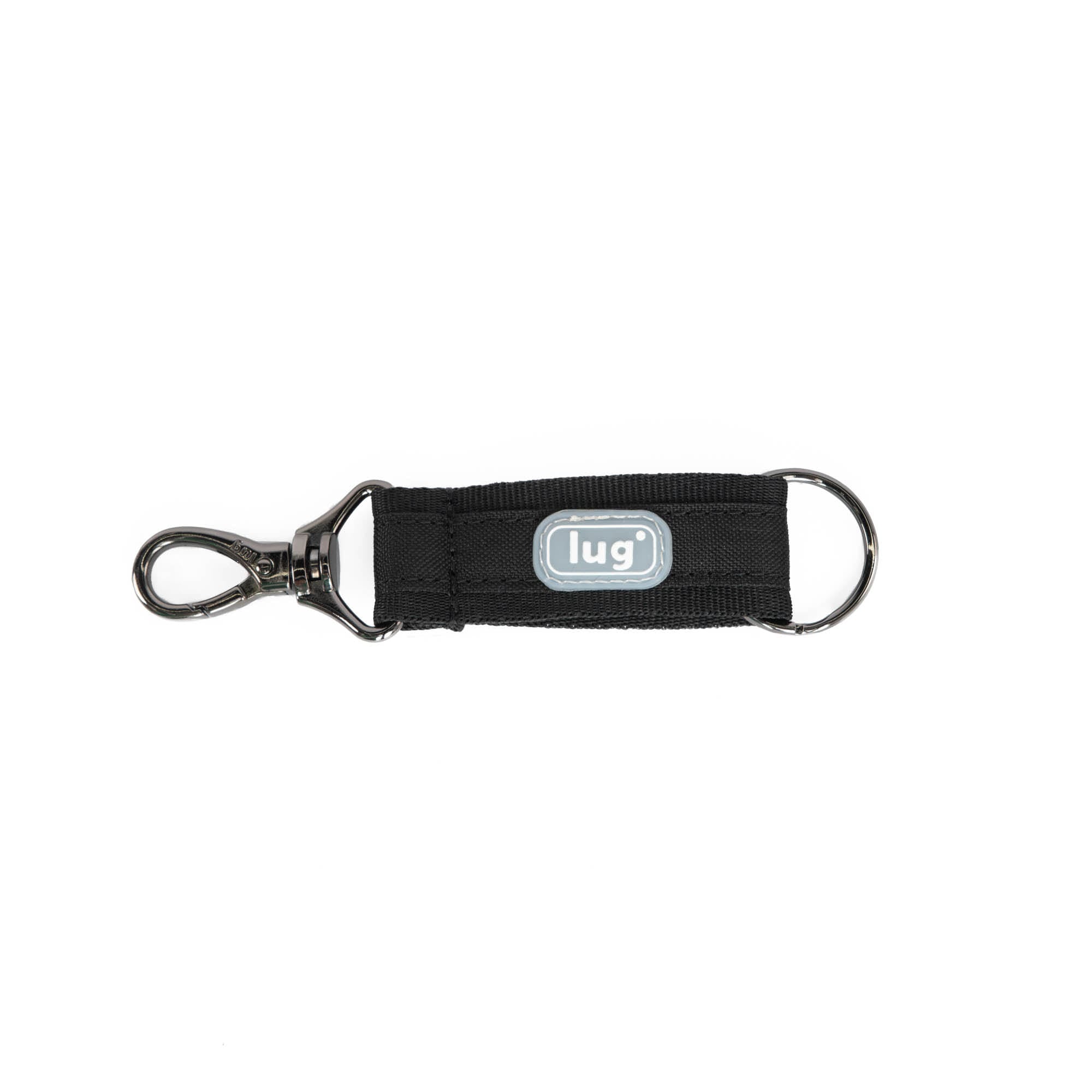 Brushed black Lug Link Key Chain accessory with a sleek, modern design and sturdy metal keyring.