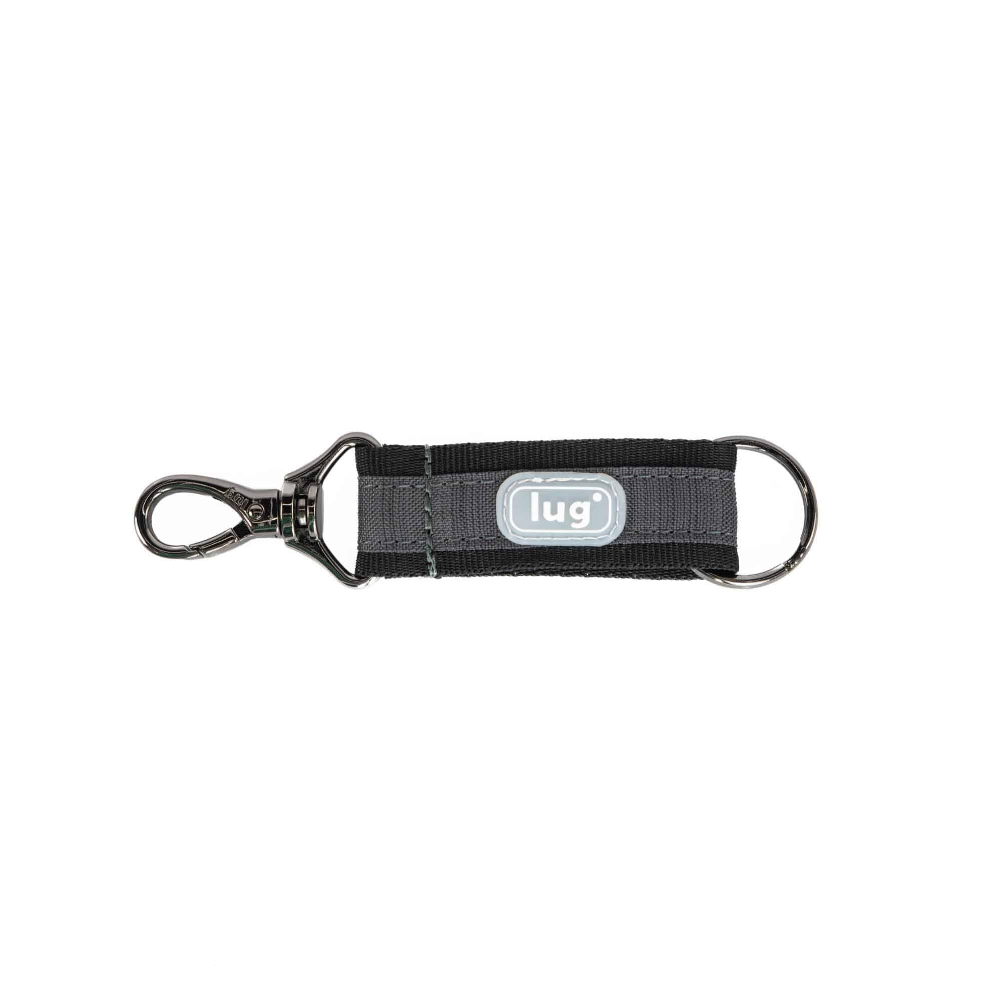Brushed grey Lug Link key chain accessory with metal keyring and sleek design.