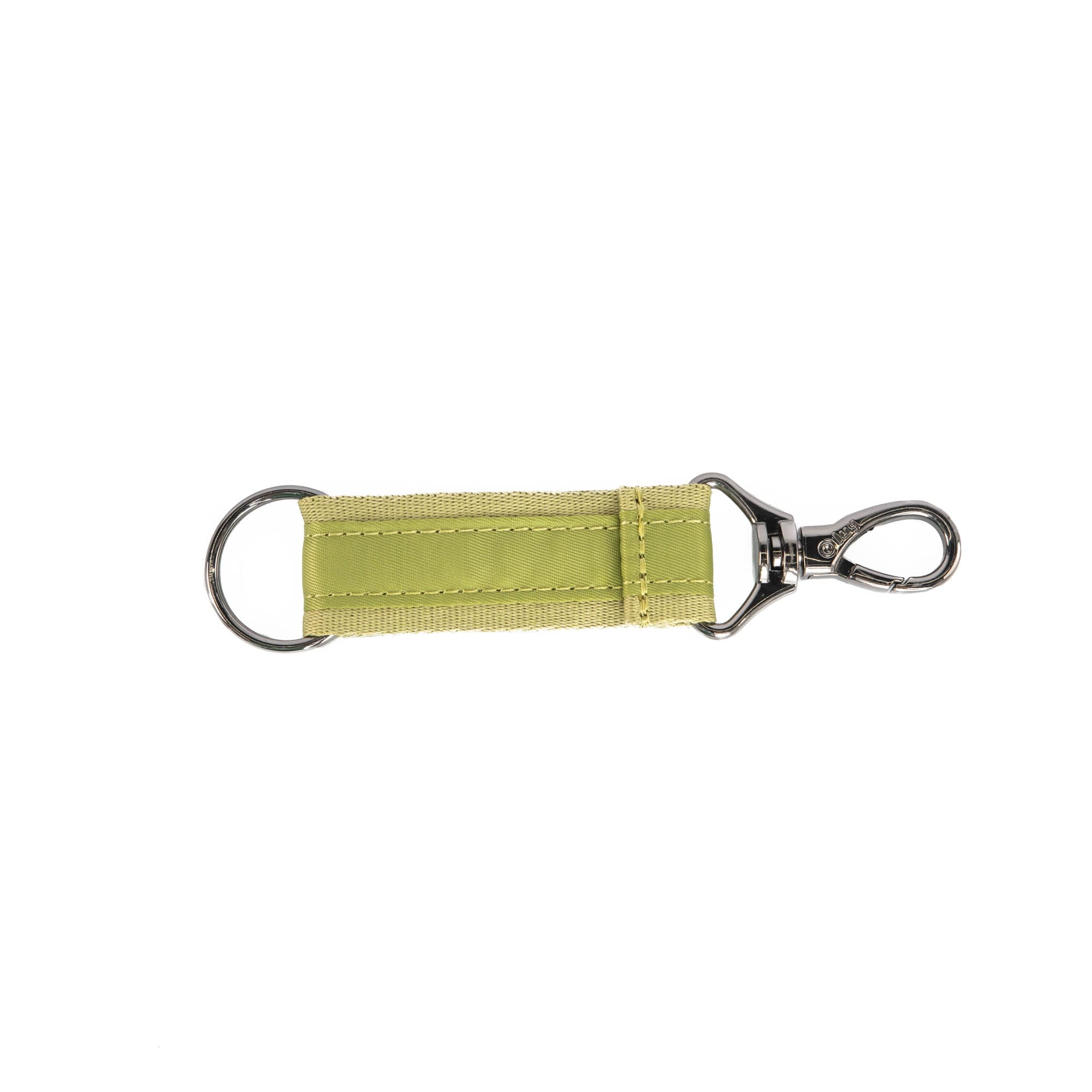 Lug grass green link key chain accessory with a compact, stylish design and metal keyring for attaching keys.