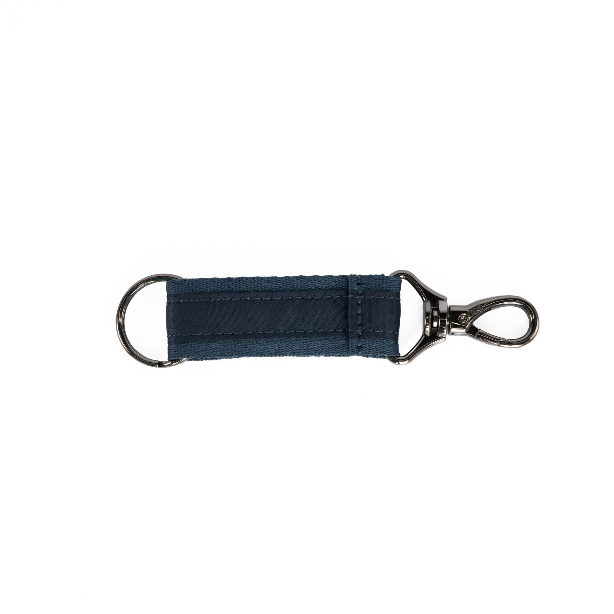 Indigo blue Lug Link Key Chain accessory with a sleek, modern design, attached to a set of keys.