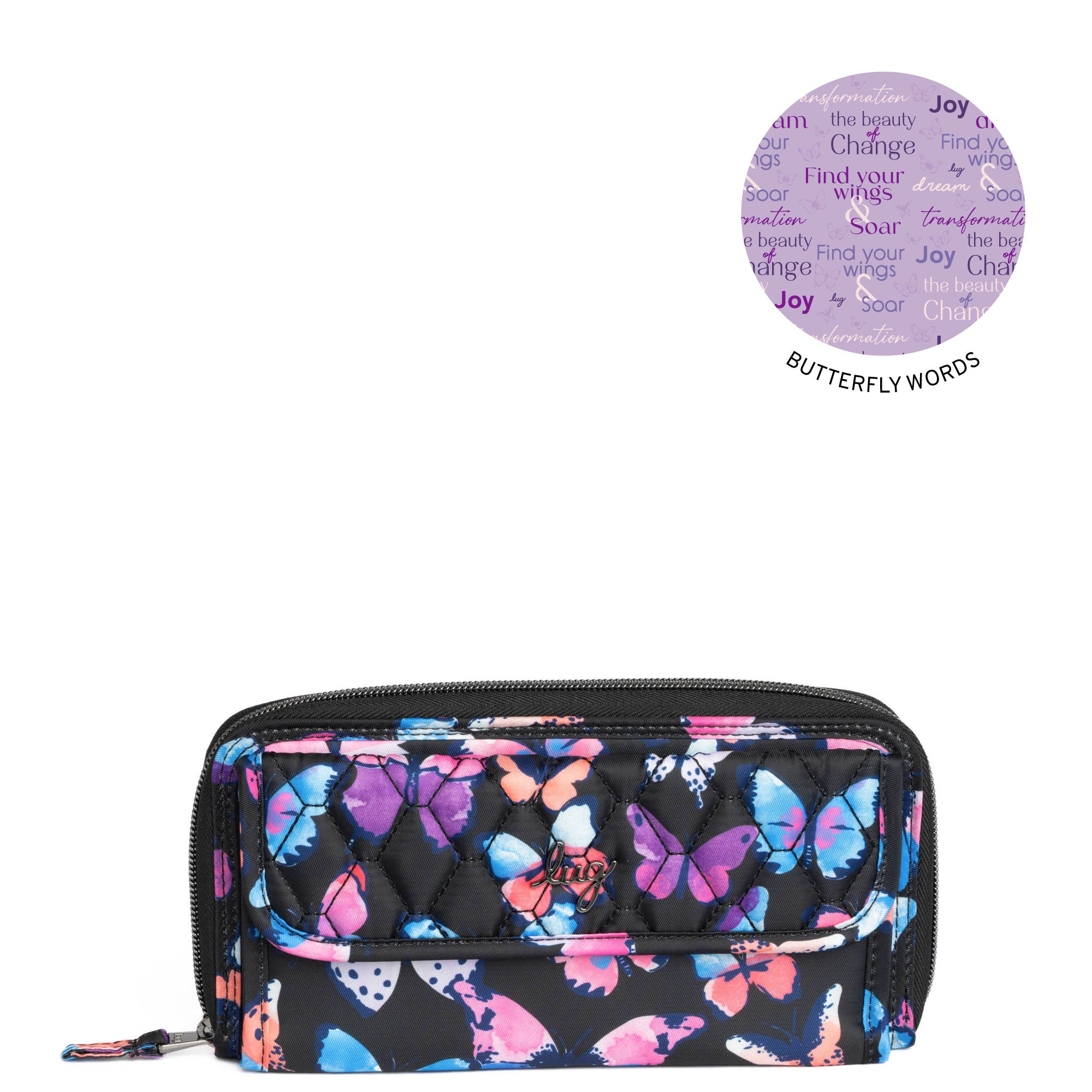 Kickflip SE Convertible RFID Wallet - WATERCOLOR BUTTERFLIES - KickflipSE_WatercolorButterflies